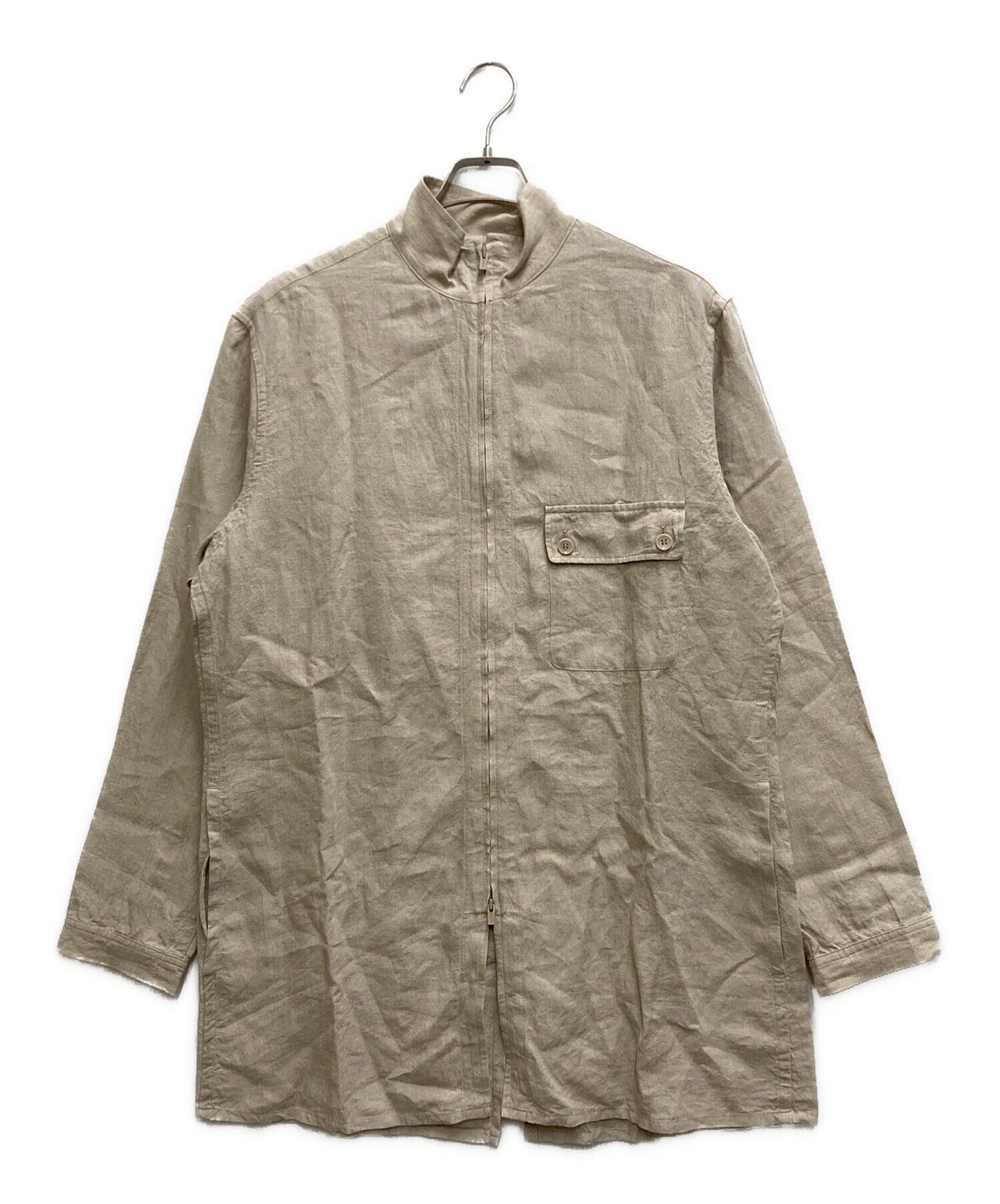 [Pre-owned] Yohji Yamamoto pour homme HIGH COUNT LINEN ZIP OPEN BLOUSE HG-B28-301