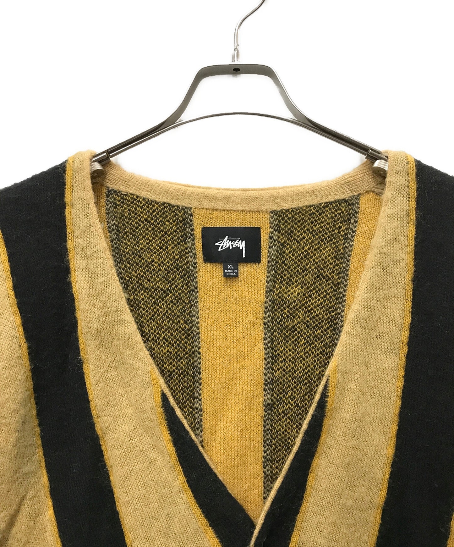 [Pre-owned] stussy Mohair-blend striped cardigan