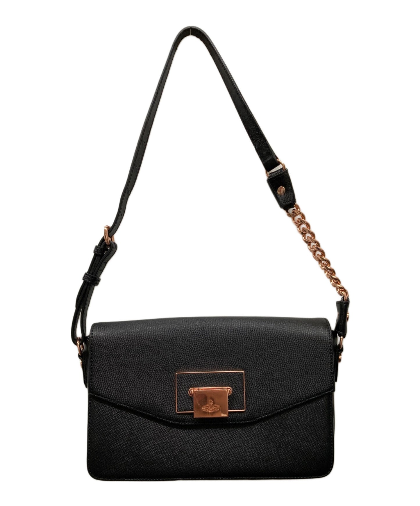 [Pre-owned] Vivienne Westwood Saffiano Chain Shoulder Bag