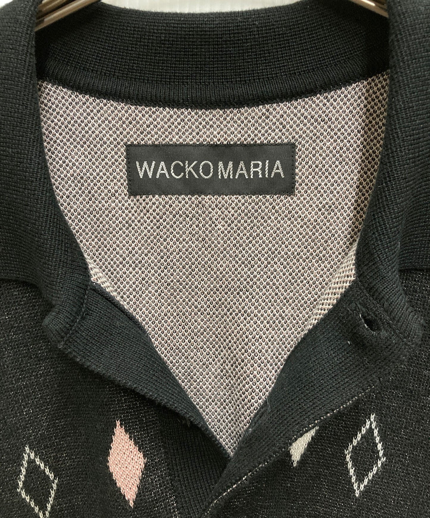 [Pre-owned] WACKO MARIA DIAMOND JACQUARD KNIT POLO SHIRT