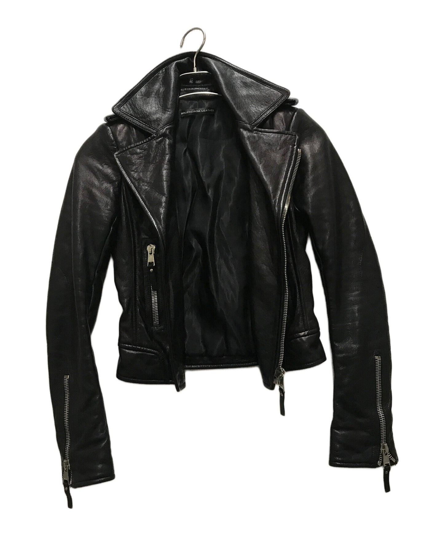 [Pre-owned] BALENCIAGA Leather Double Rider Jacket 256302