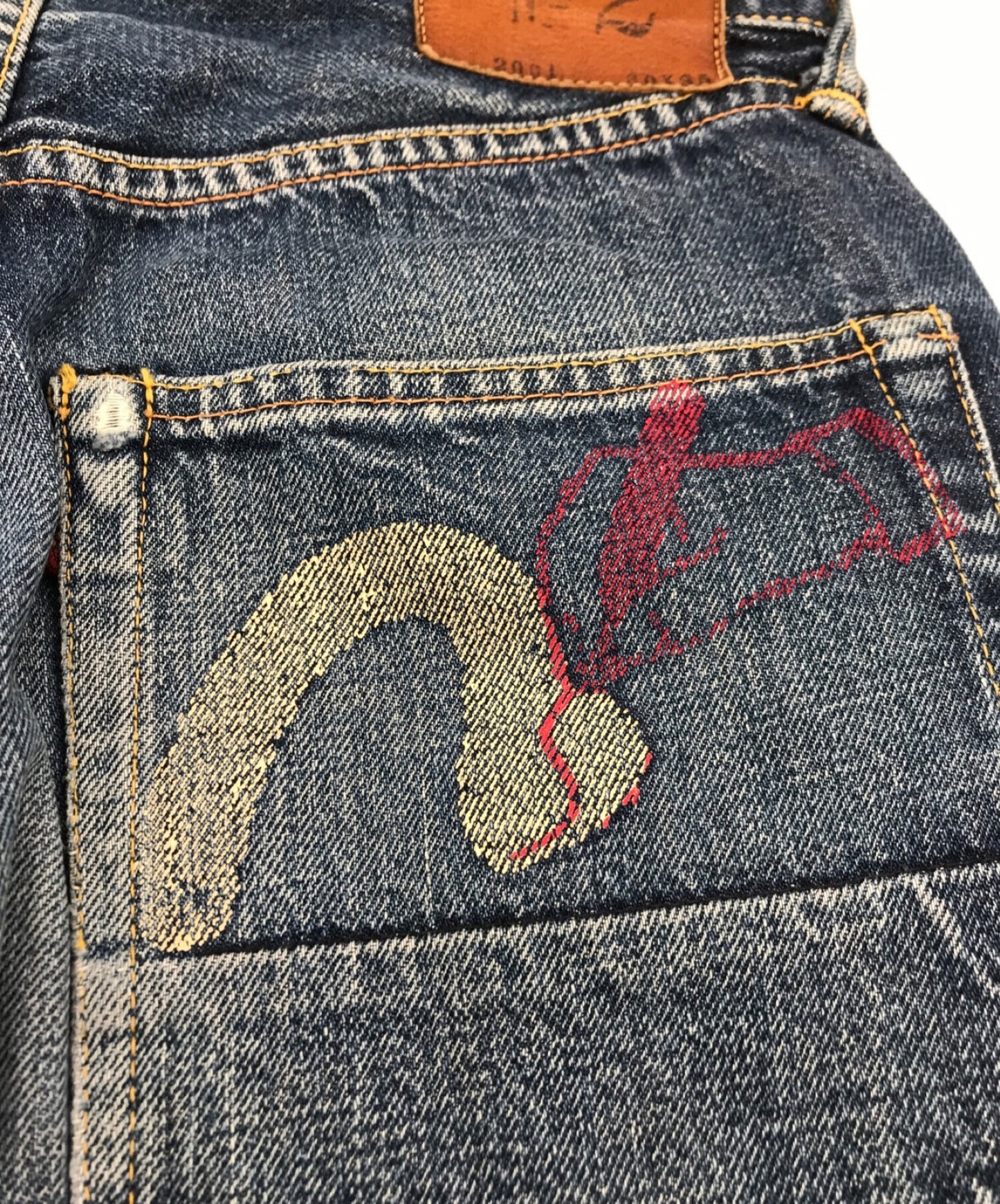 [Pre-owned] EVISU Back Seagull Print Denim Pants