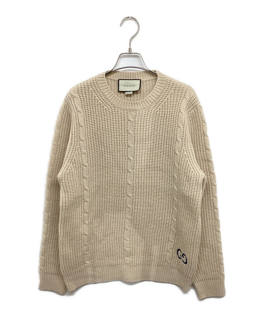 [Pre-owned] GUCCI Waffle-Knit GG Jumper 'Beige' 597732 XKA4K 597732 XKA4K