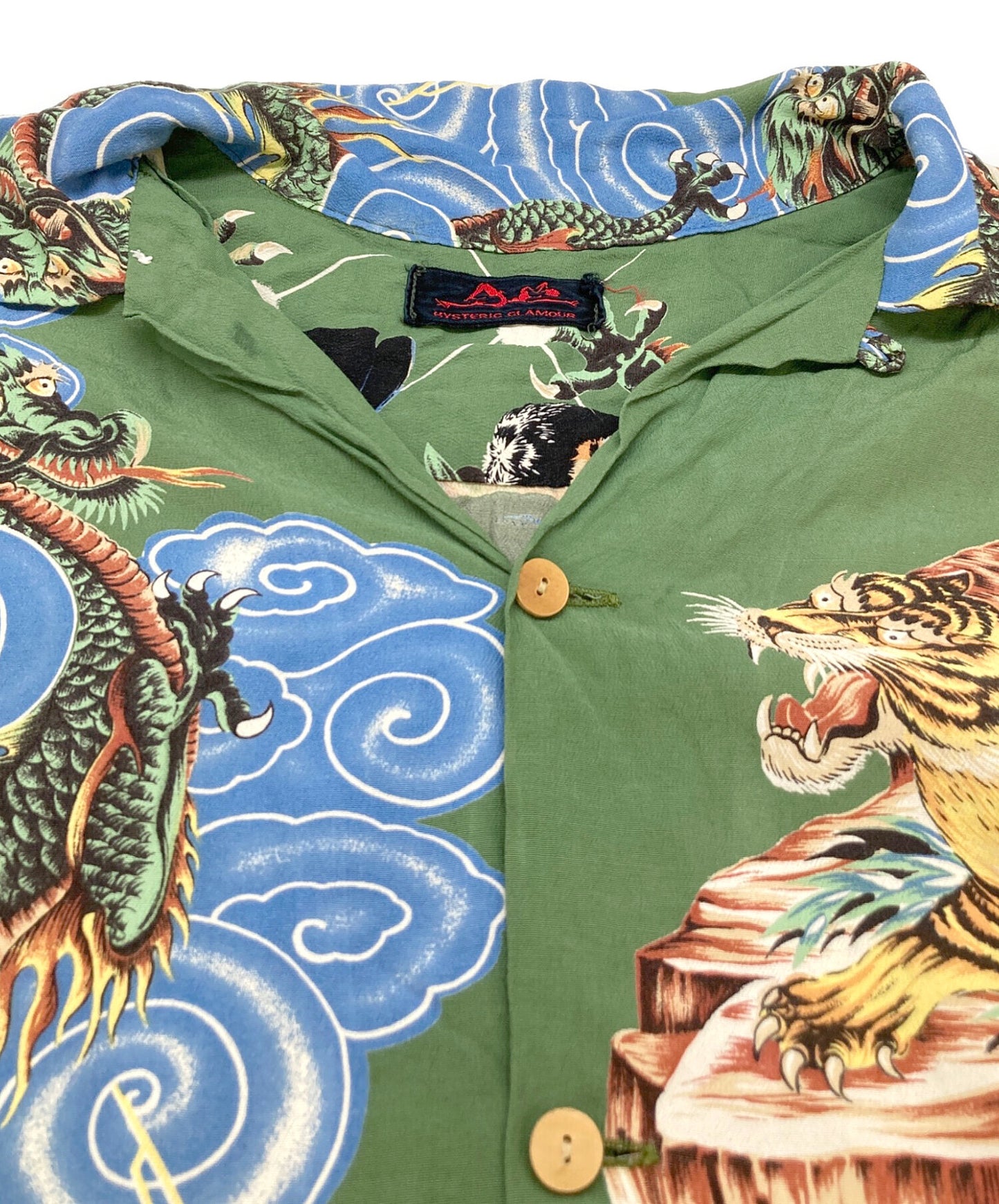 [Pre-owned] Hysteric Glamour BRUCE LEE Aloha Shirt BRUCE LEE Tiger Dragon Open Collar Shirt Total