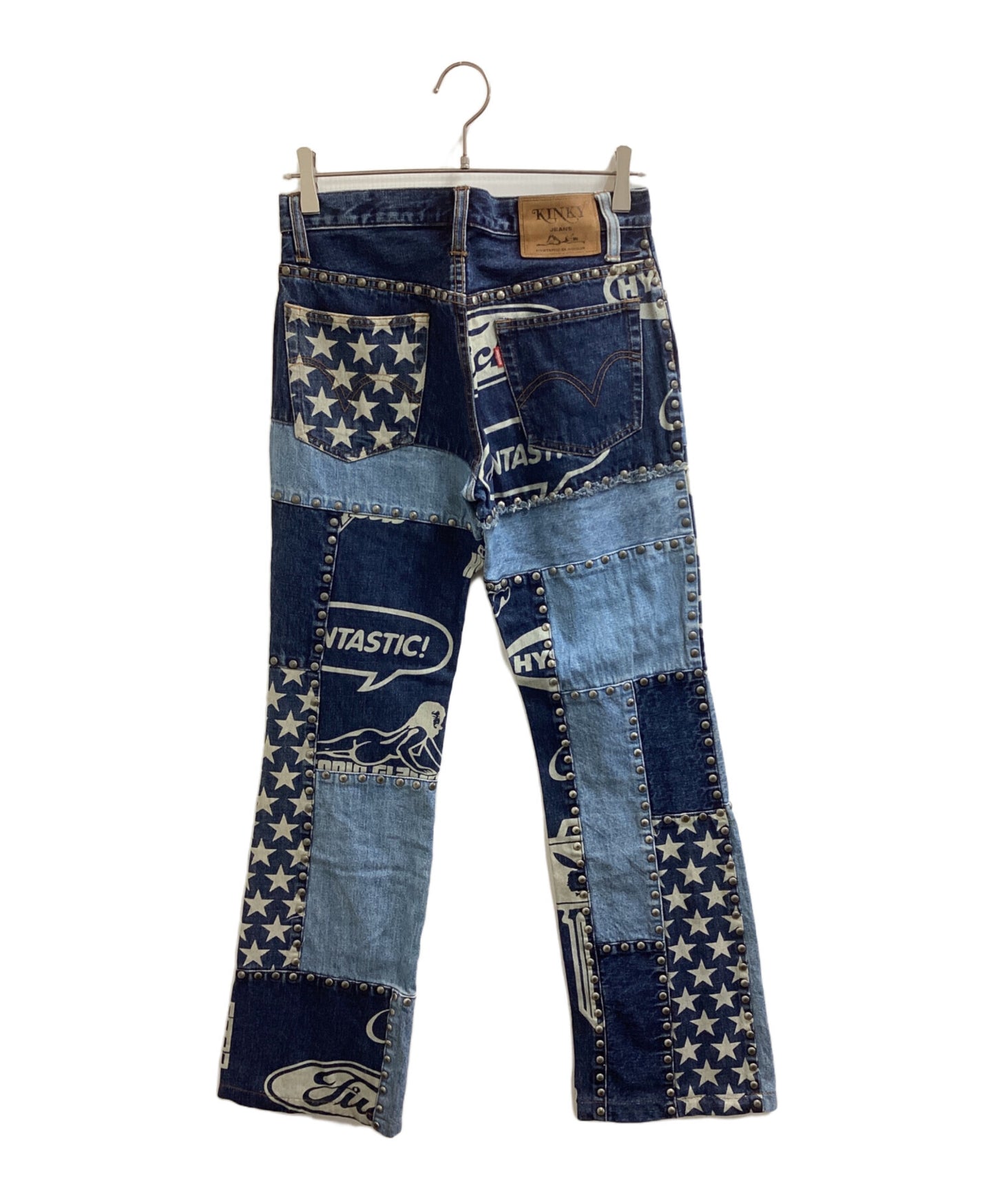 [Pre-owned] Hysteric Glamour Patchwork Studded Denim Pants / 2AP-2130 2AP-2130