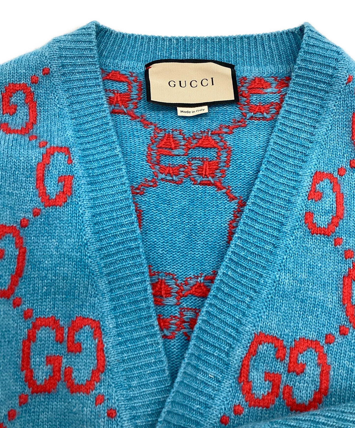 [Pre-owned] GUCCI GG Logo Intarsia Wool Cardigan 674043 XKB3V 674043 XKB3V