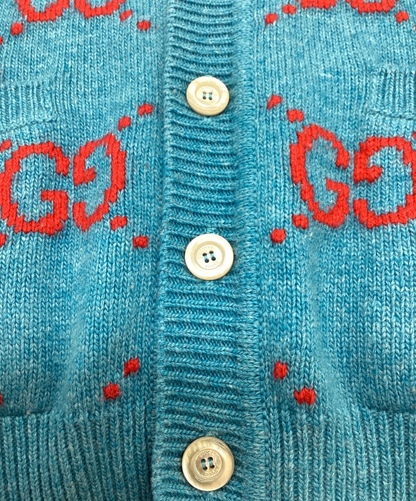 [Pre-owned] GUCCI GG Logo Intarsia Wool Cardigan 674043 XKB3V 674043 XKB3V