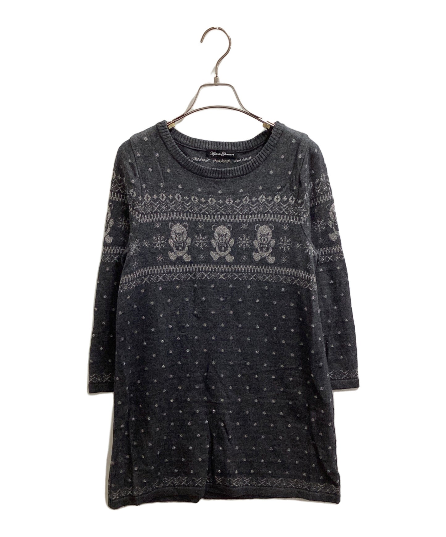 [Pre-owned] Hysteric Glamour Cashmere-Blend Fack Bear Knit Dress / 0193NO01 0193NO01