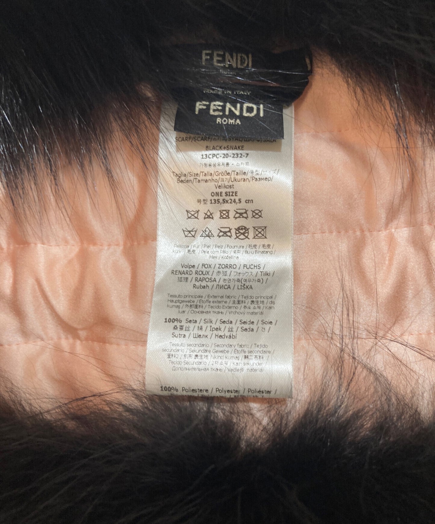 [Pre-owned] FENDI Two-tone fox fur scarf FNG535