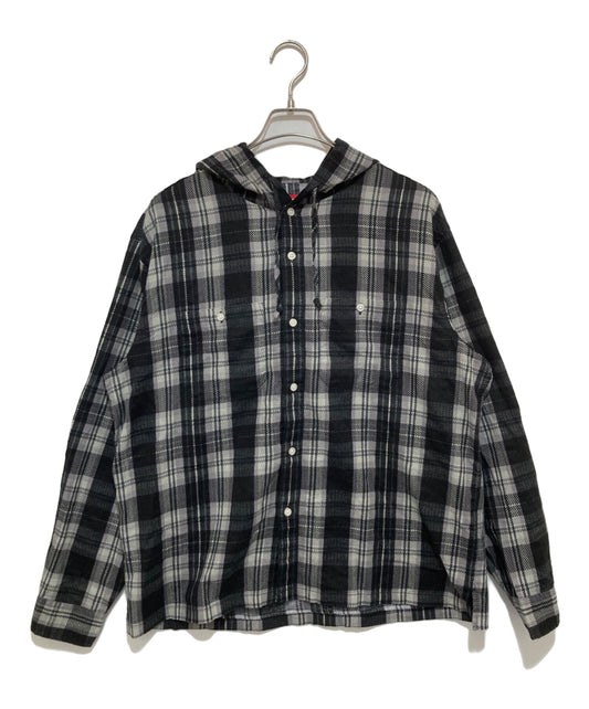 [Pre-owned] SUPREME Printed Hooded Flannel Shirt