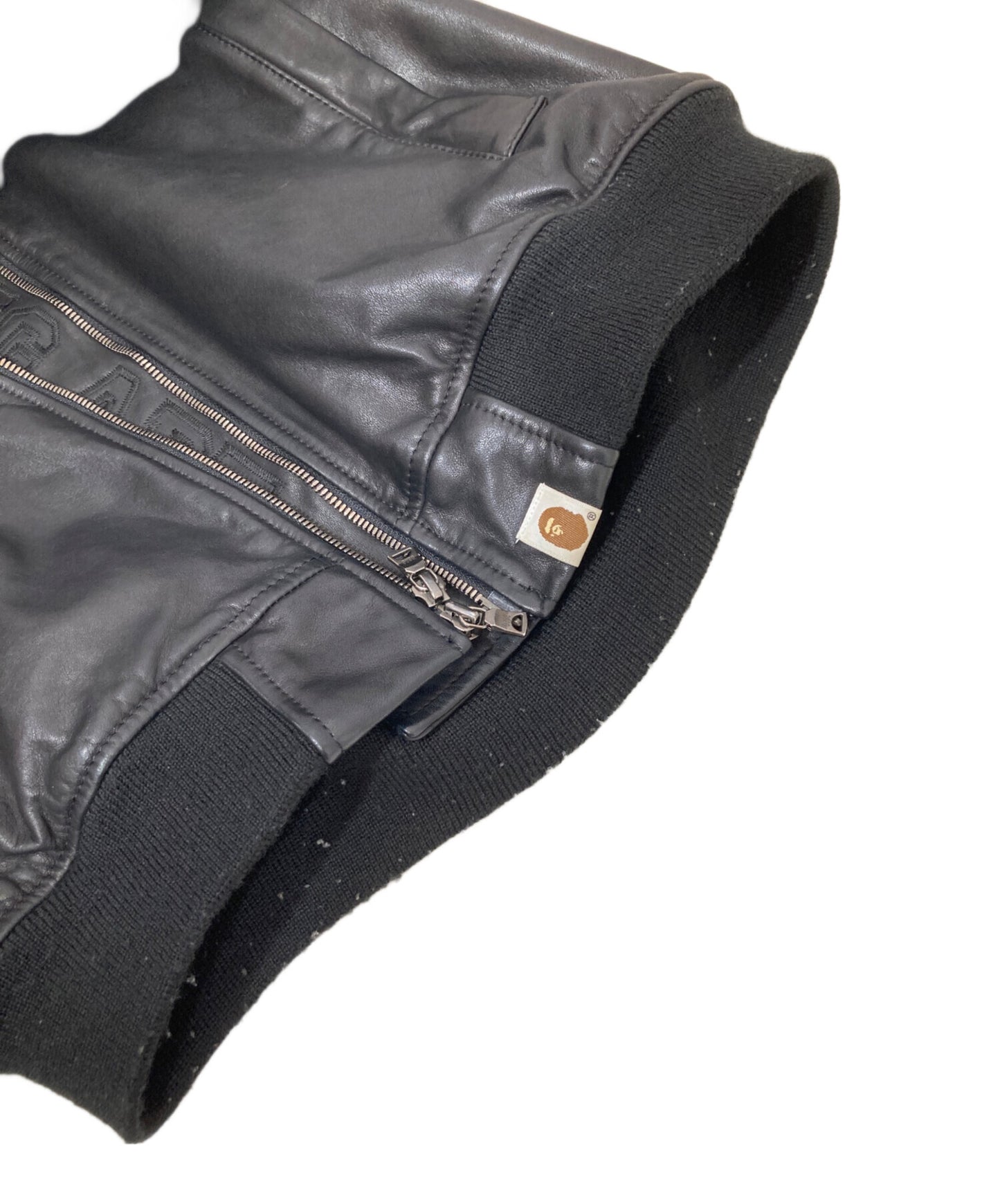 [Pre-owned] A BATHING APE Hooded Leather Jacket 001hj0301006x