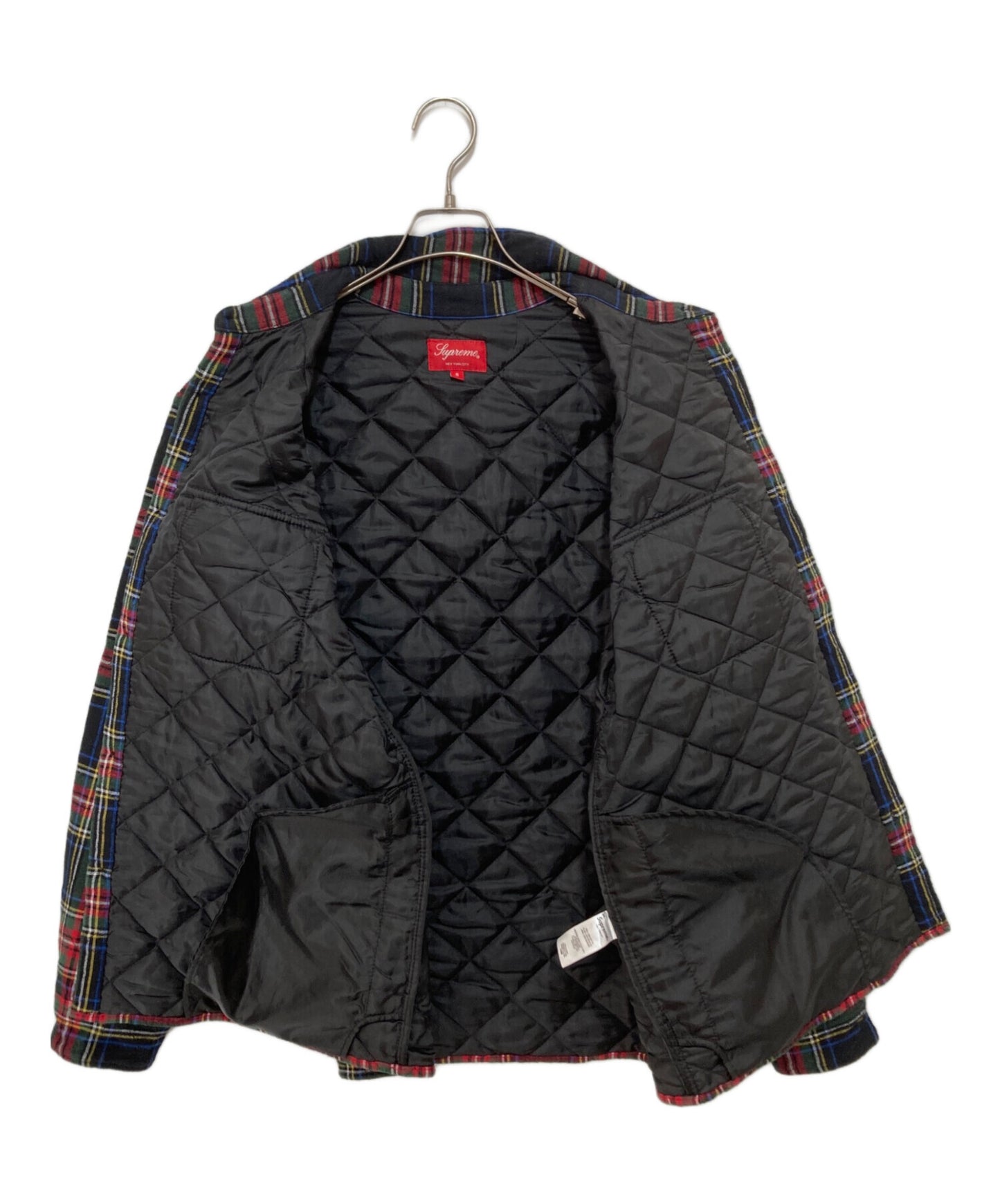 [Pre-owned] SUPREME Quilted Plaid Flannel Shirt 21FW