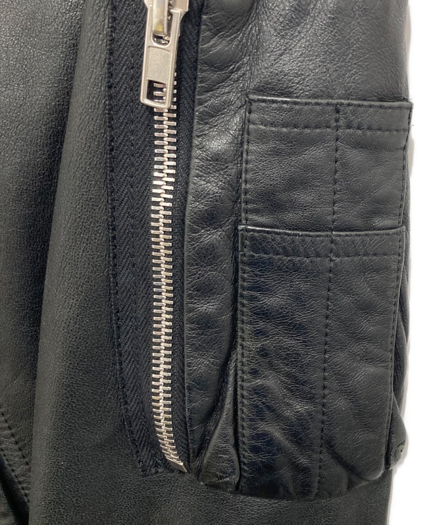 [Pre-owned] RICK OWENS 15SS Zip-Up Leather Jacket, Archive Flight Jacket  RP15S5709