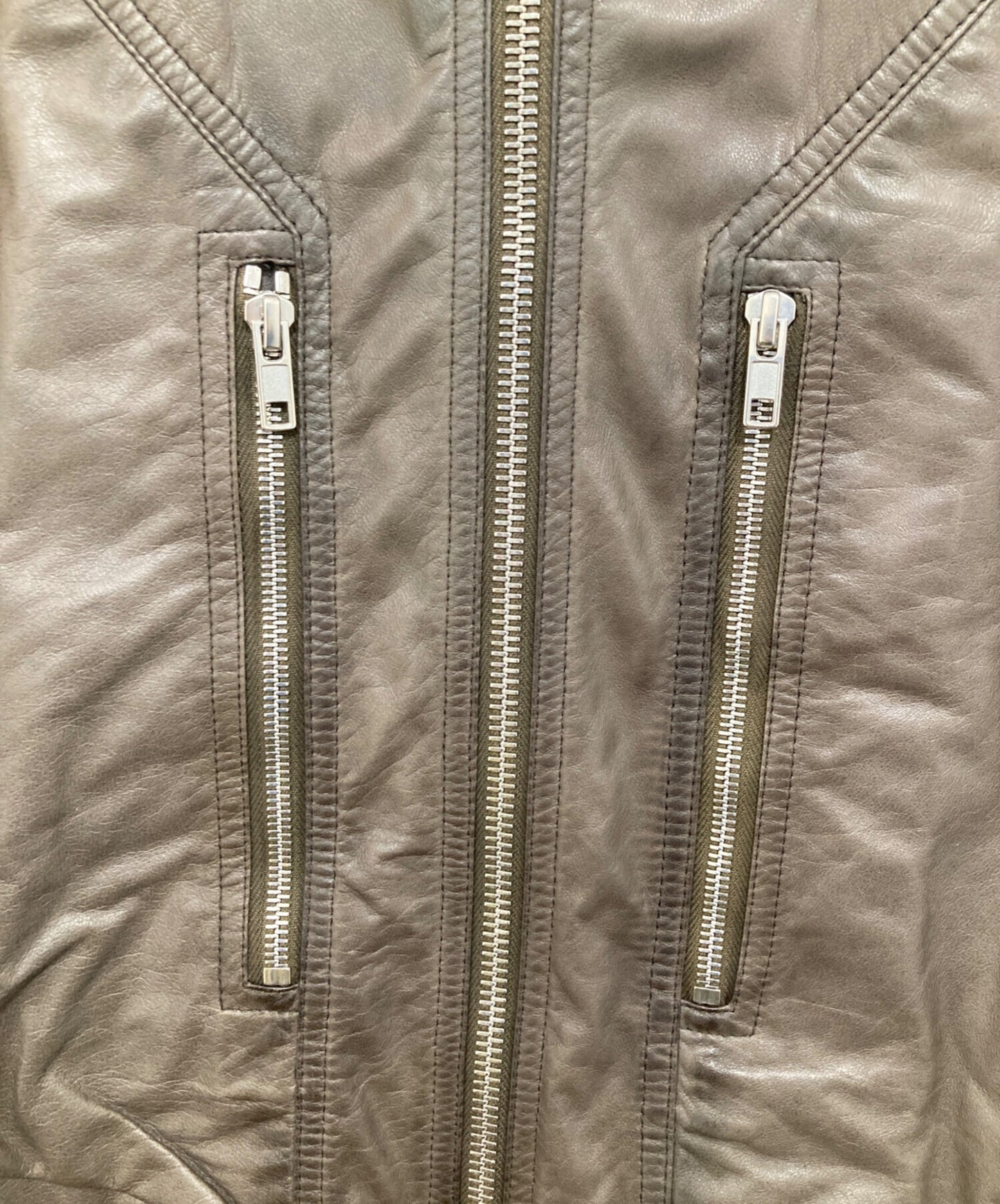 [Pre-owned] RICK OWENS 14SS Multi-Zip Leather Jacket Archive  RU14S1760