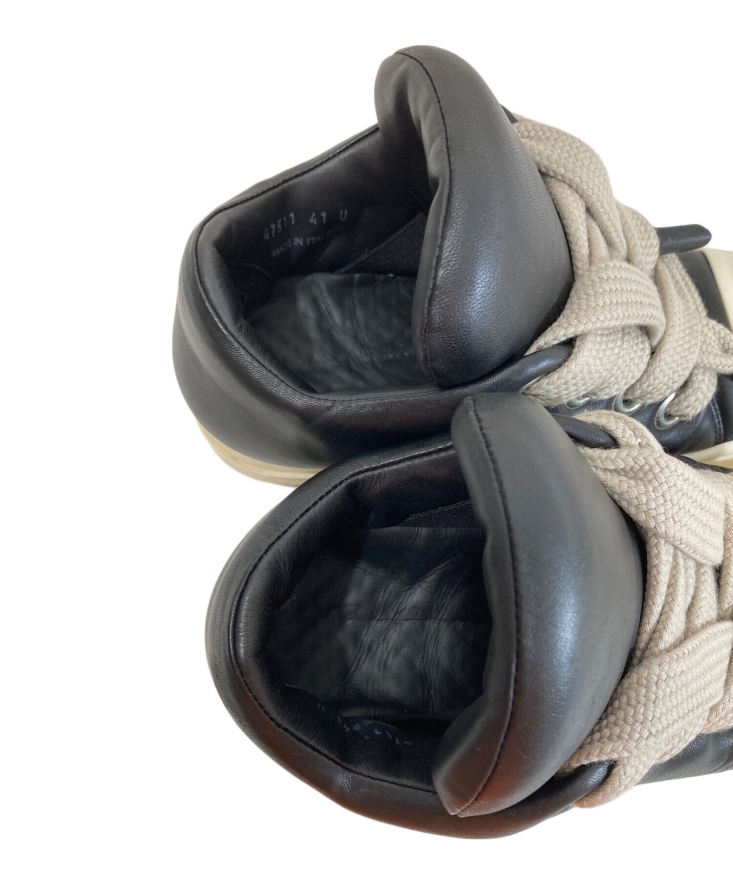 [Pre-owned] RICK OWENS Luxor Jumbo Padded Low 'Black Milk' RU02C7893-LLPW2-911 RU02C7893-LLPW2-911