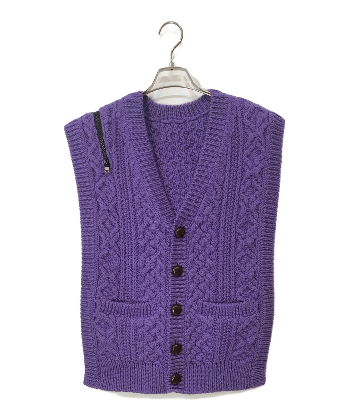 [Pre-owned] TAKAHIROMIYASHITA TheSoloIst. double zip reverse aran pattern vest sk.0002AW22