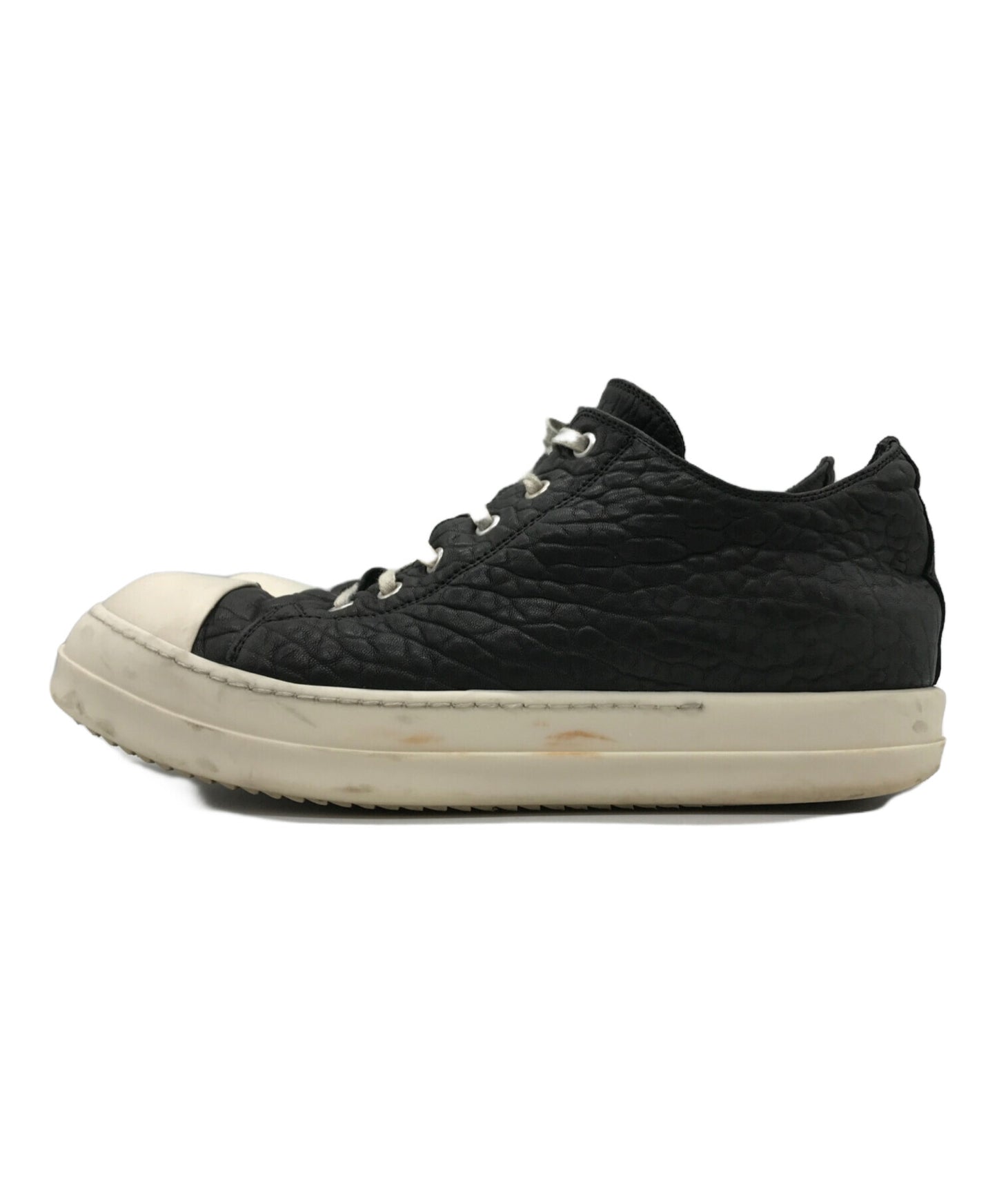 [Pre-owned] RICK OWENS RAMONES LOW Leather Low Cut Sneakers RU02B2891LBB