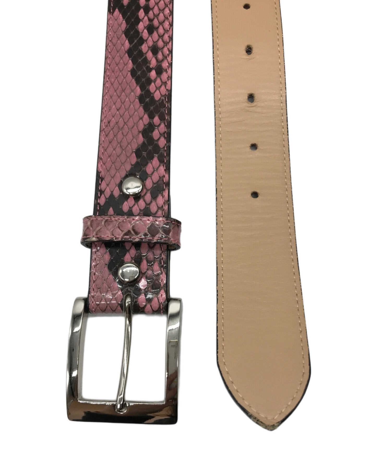 [Pre-owned] WACKO MARIA PYTHON LEATHER BELT WMGP-BL01