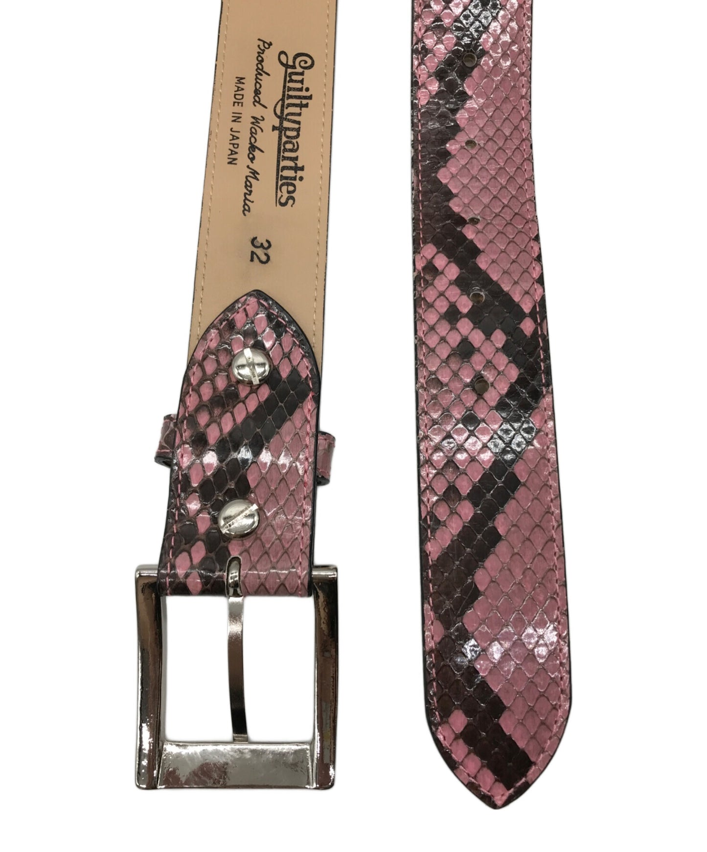 [Pre-owned] WACKO MARIA PYTHON LEATHER BELT WMGP-BL01