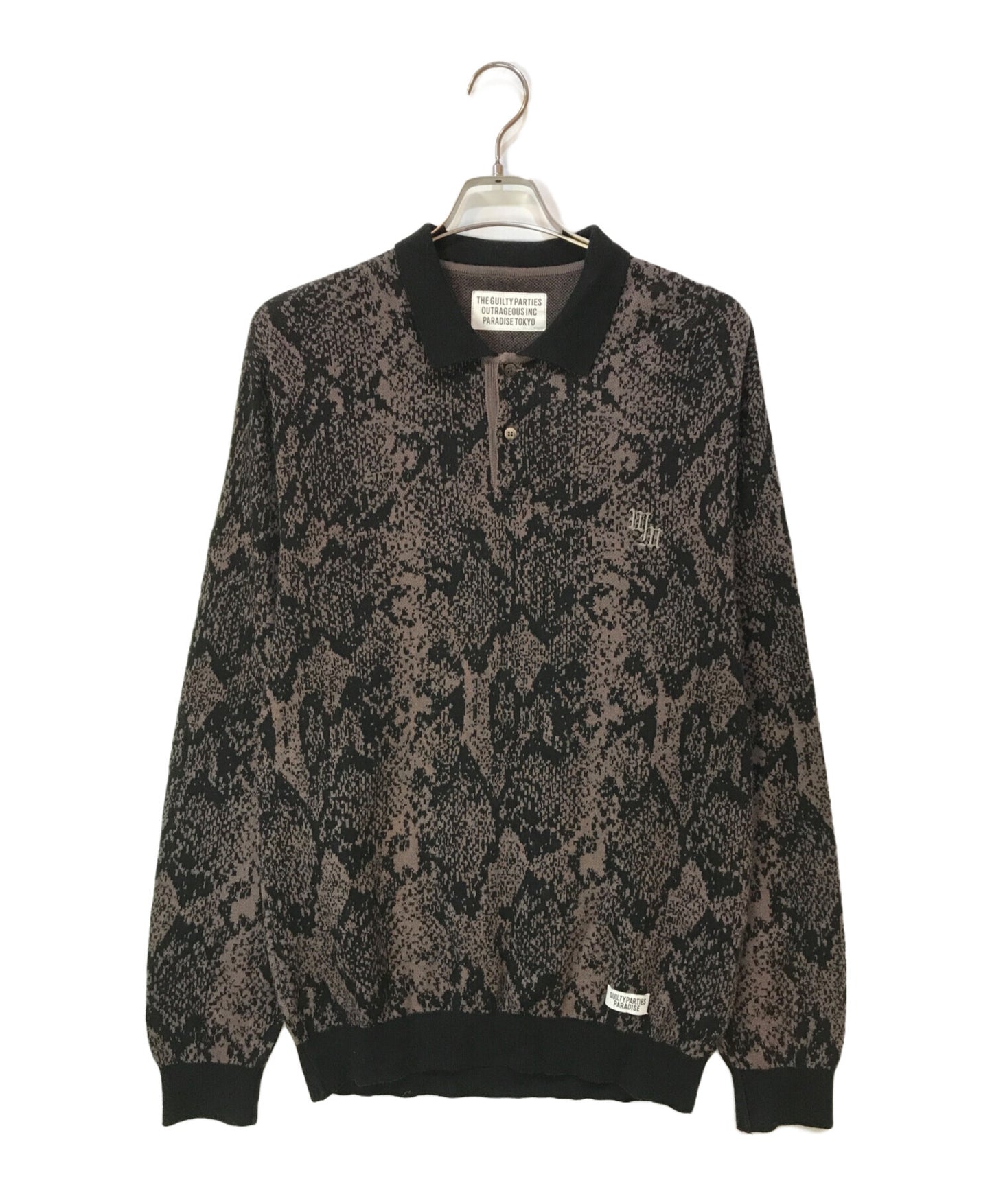 [Pre-owned] WACKO MARIA PYTHON KNIT POLO SHIRT