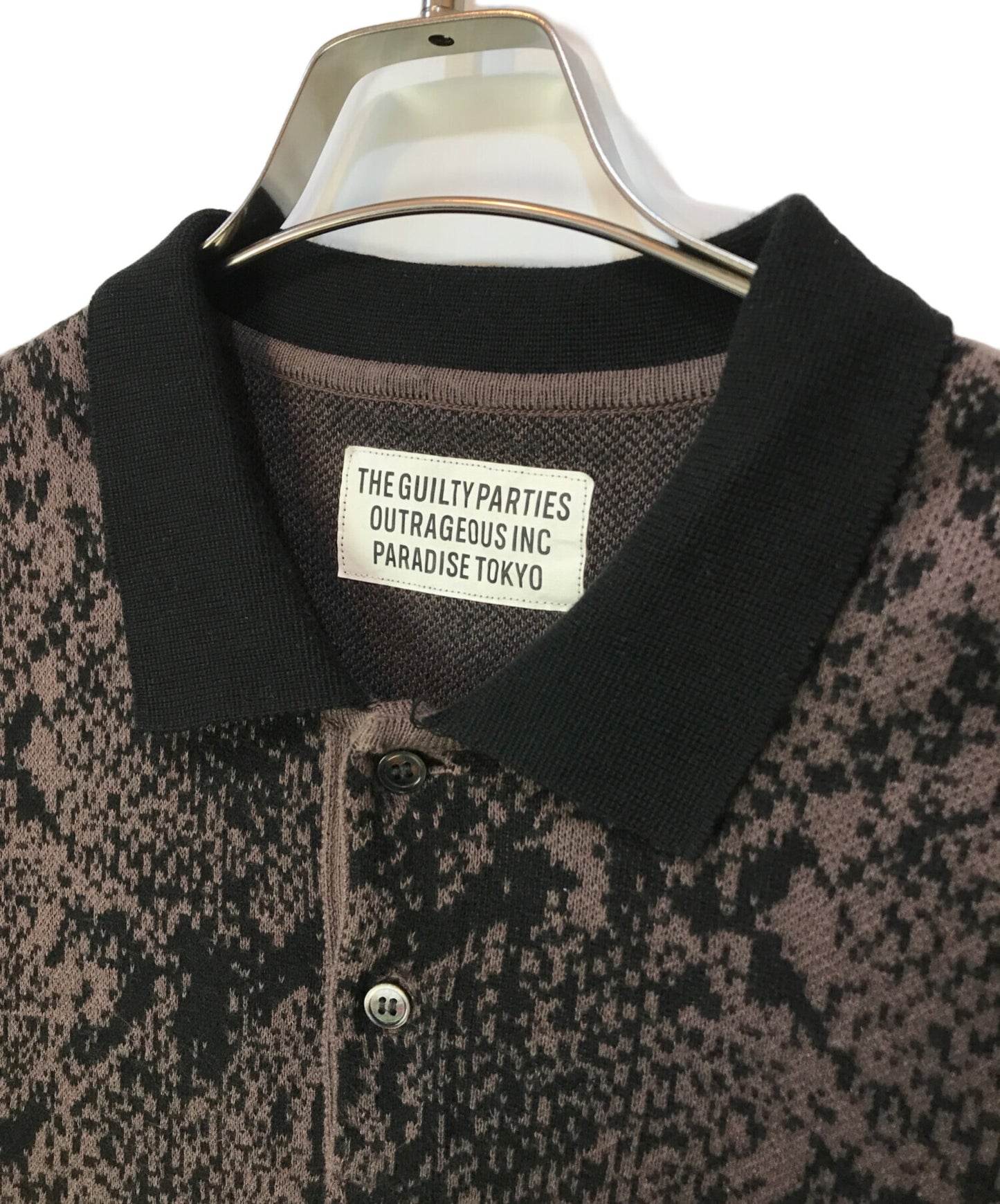 [Pre-owned] WACKO MARIA PYTHON KNIT POLO SHIRT