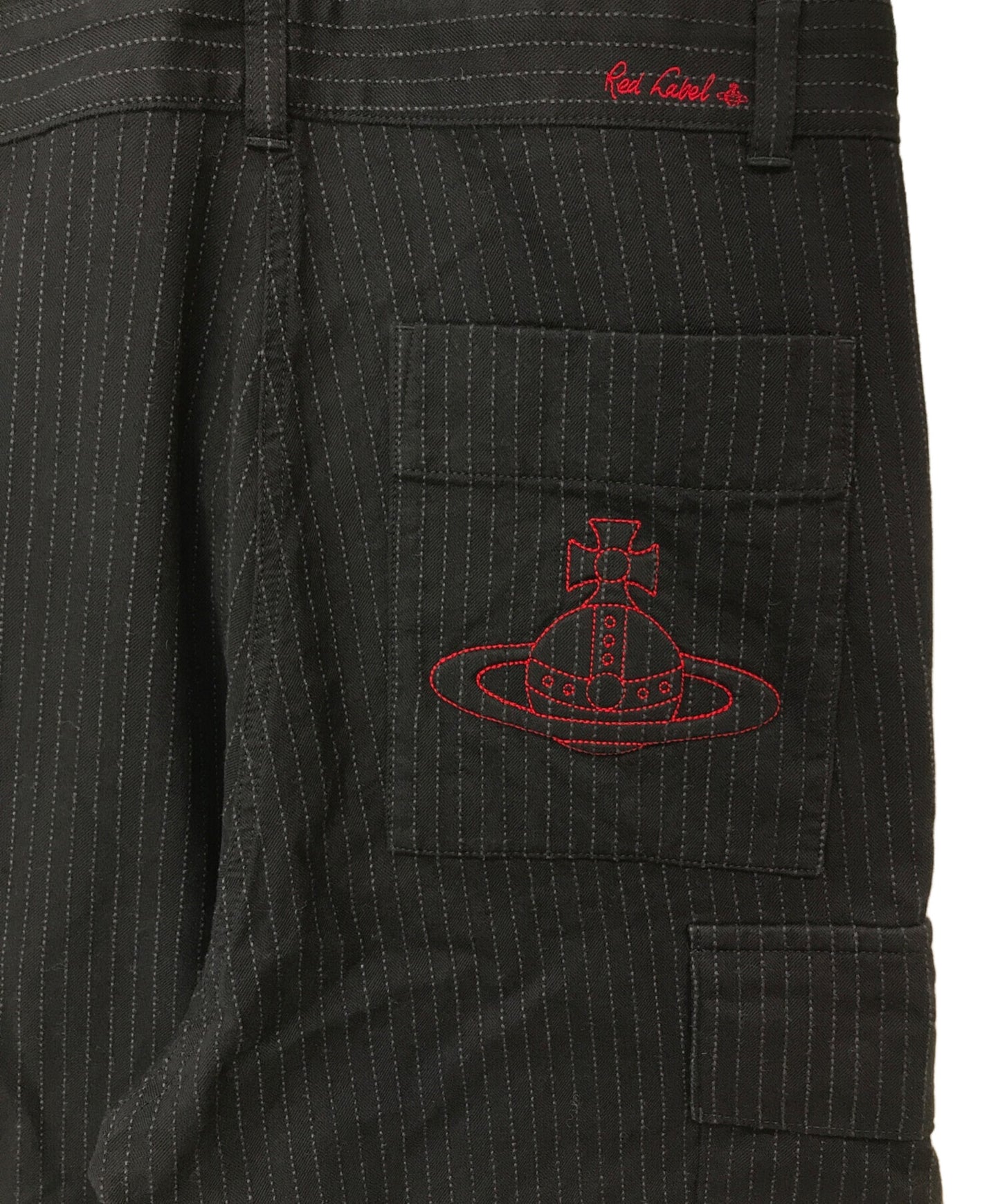 [Pre-owned] Vivienne Westwood RED LABEL Textured Stripe Salopettes 17-12-741004