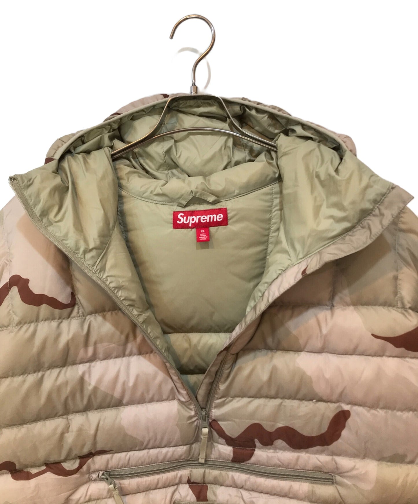 [Pre-owned] SUPREME 24FW Micro Down Half Zip Hooded Pullover