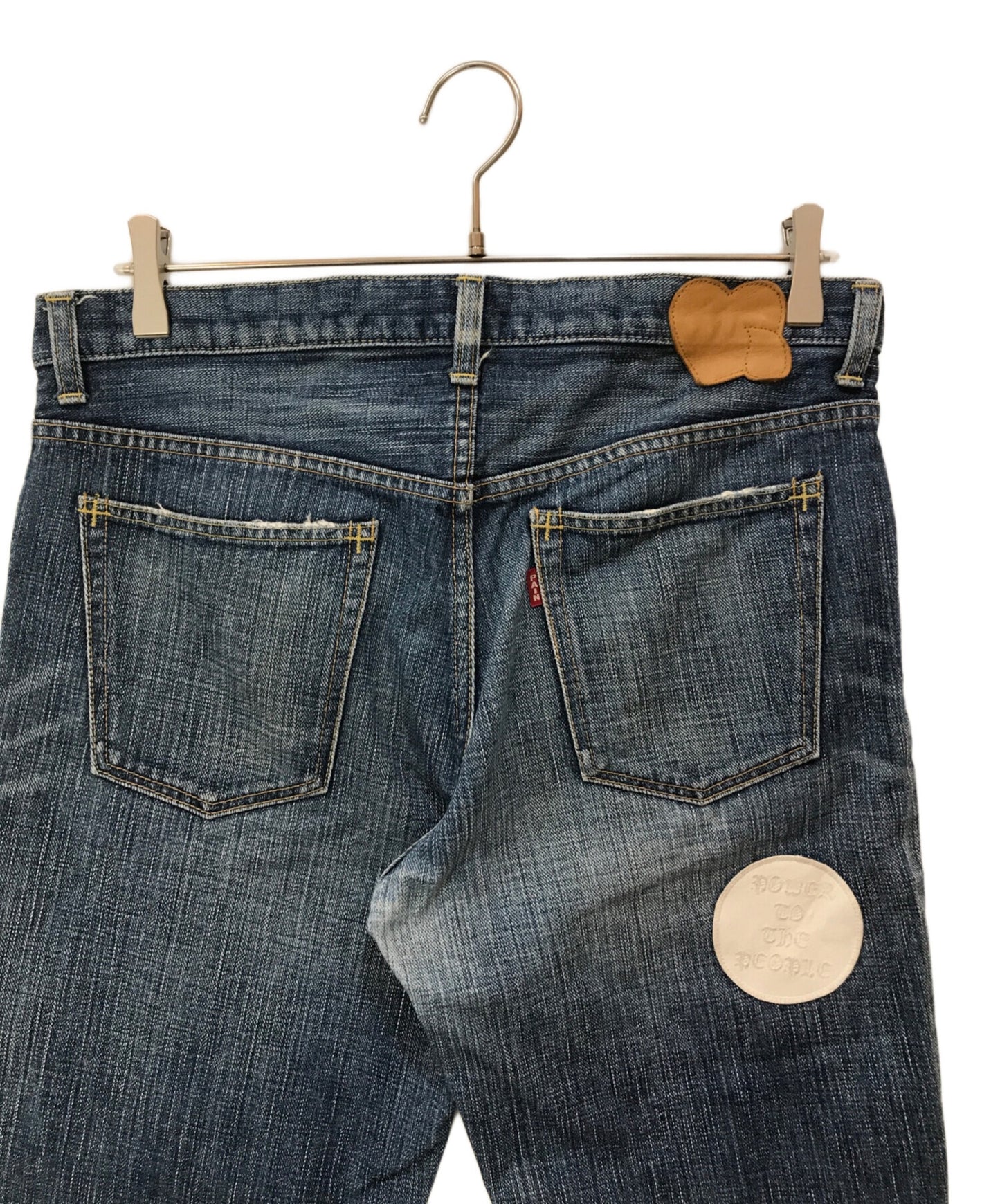 [Pre-owned] NUMBER (N)INE 04AW GIVE Period Damaged Multi-Wappen Denim Pants
