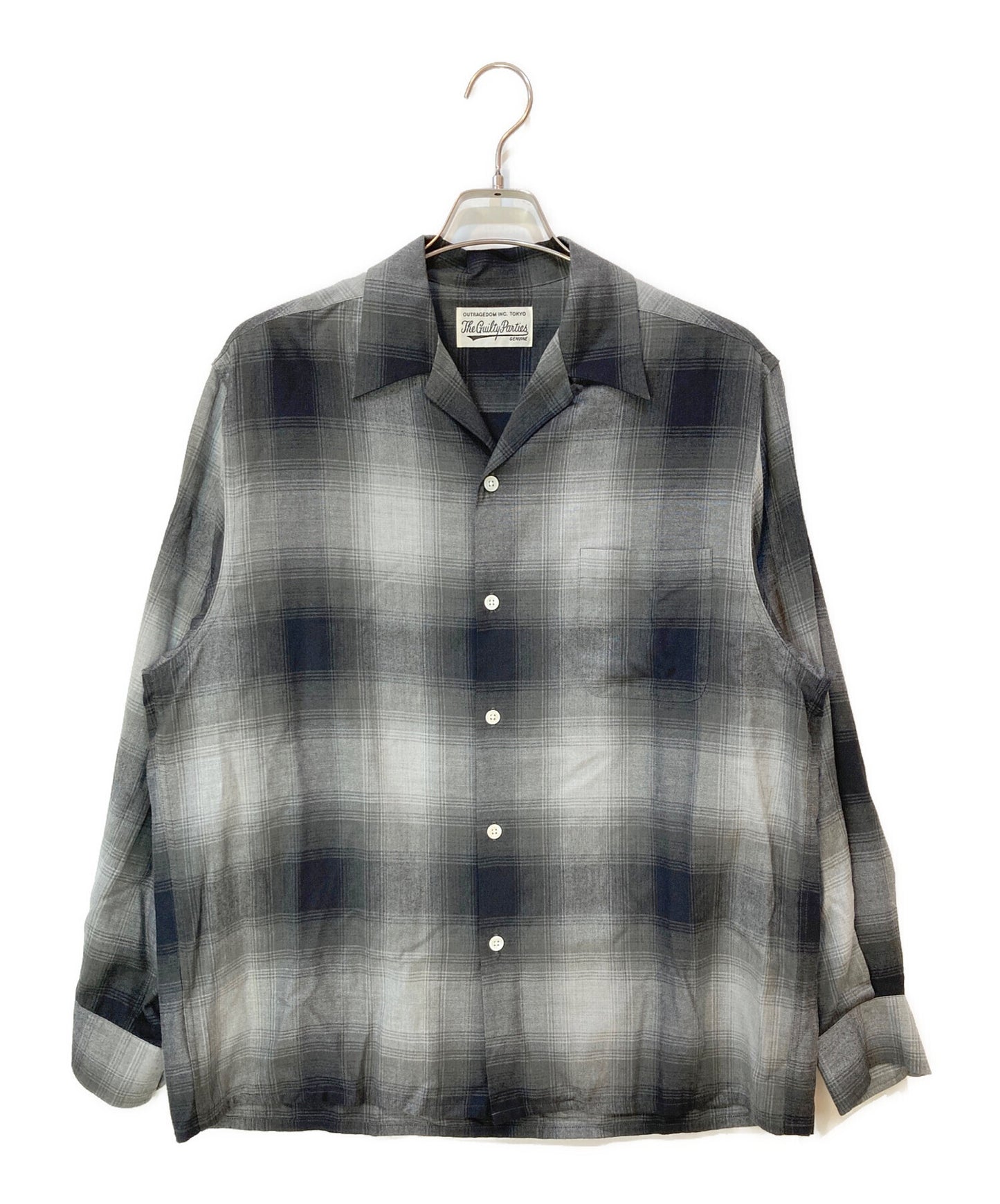 [Pre-owned] WACKO MARIA OMBRE CHECK OPEN COLLAR SHIRT L/S 23fwe-wms-oc01