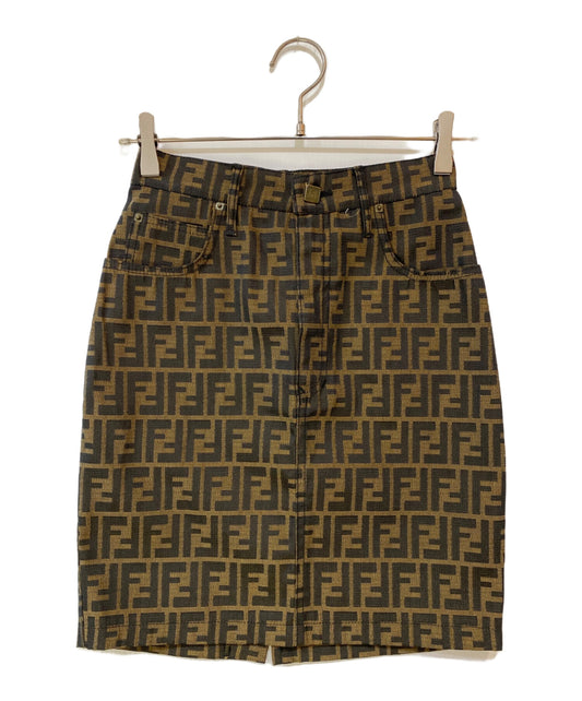 [Pre-owned] FENDI Zucca-Print Short Skirt