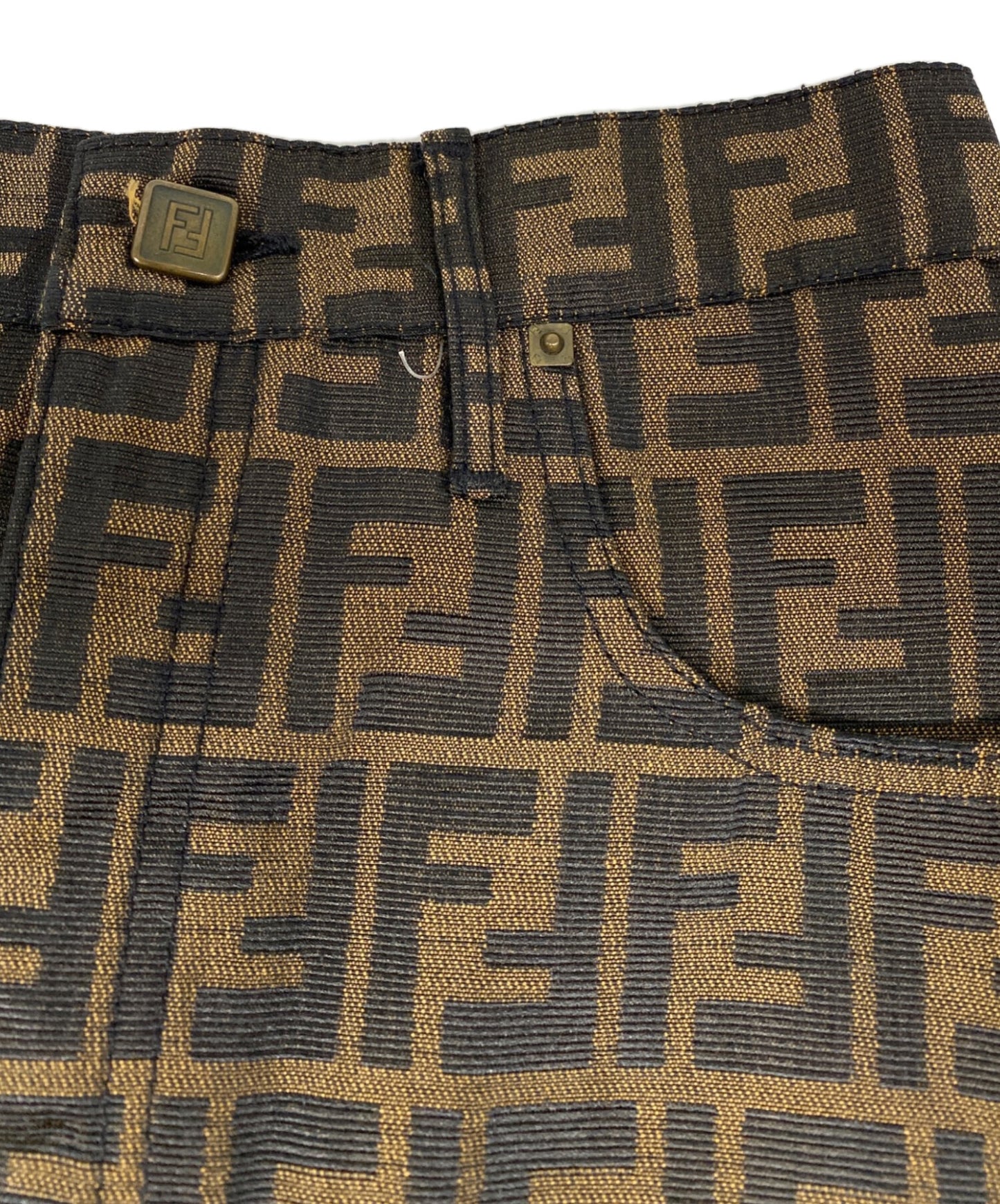 [Pre-owned] FENDI Zucca-Print Short Skirt