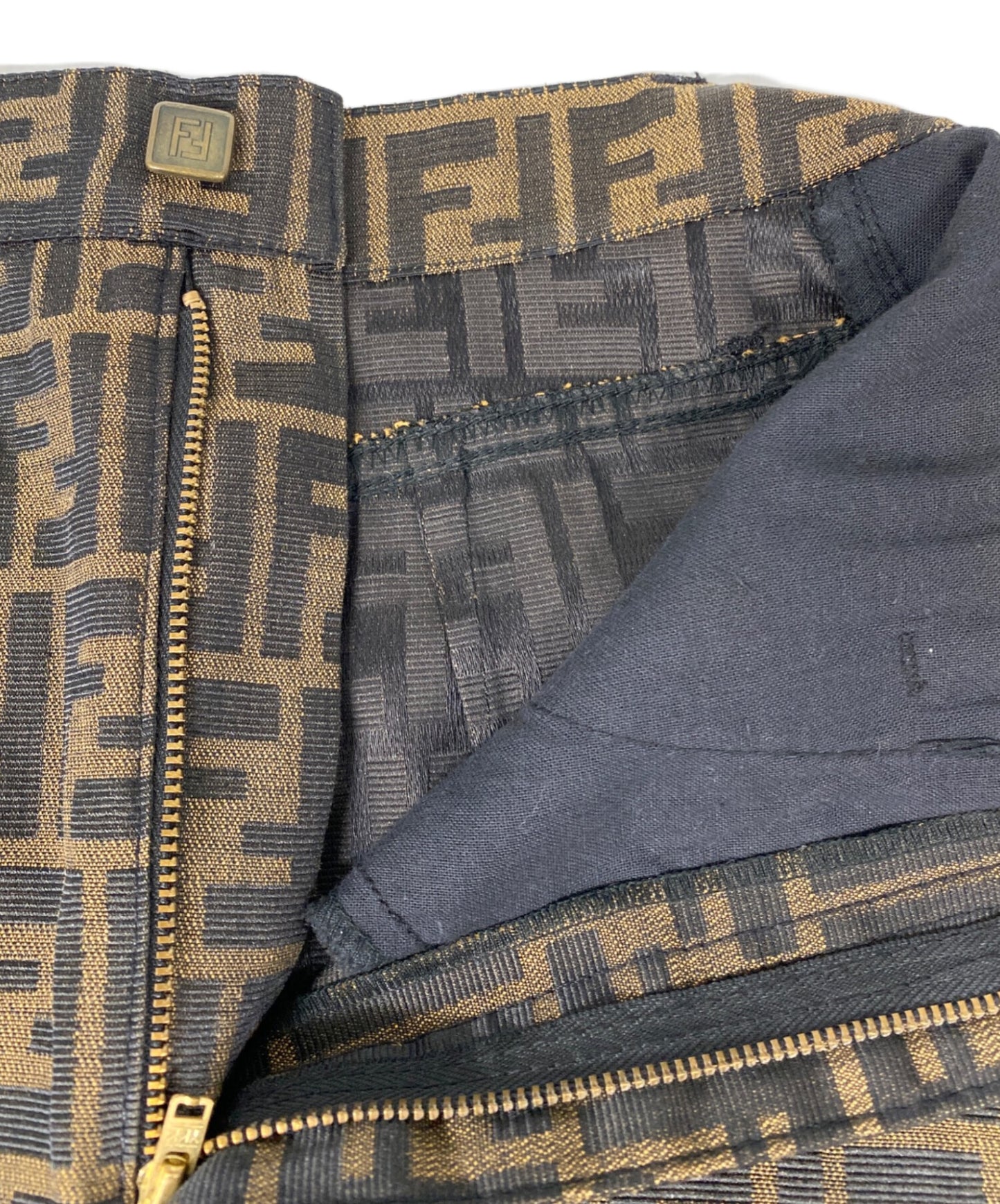 [Pre-owned] FENDI Zucca-Print Short Skirt