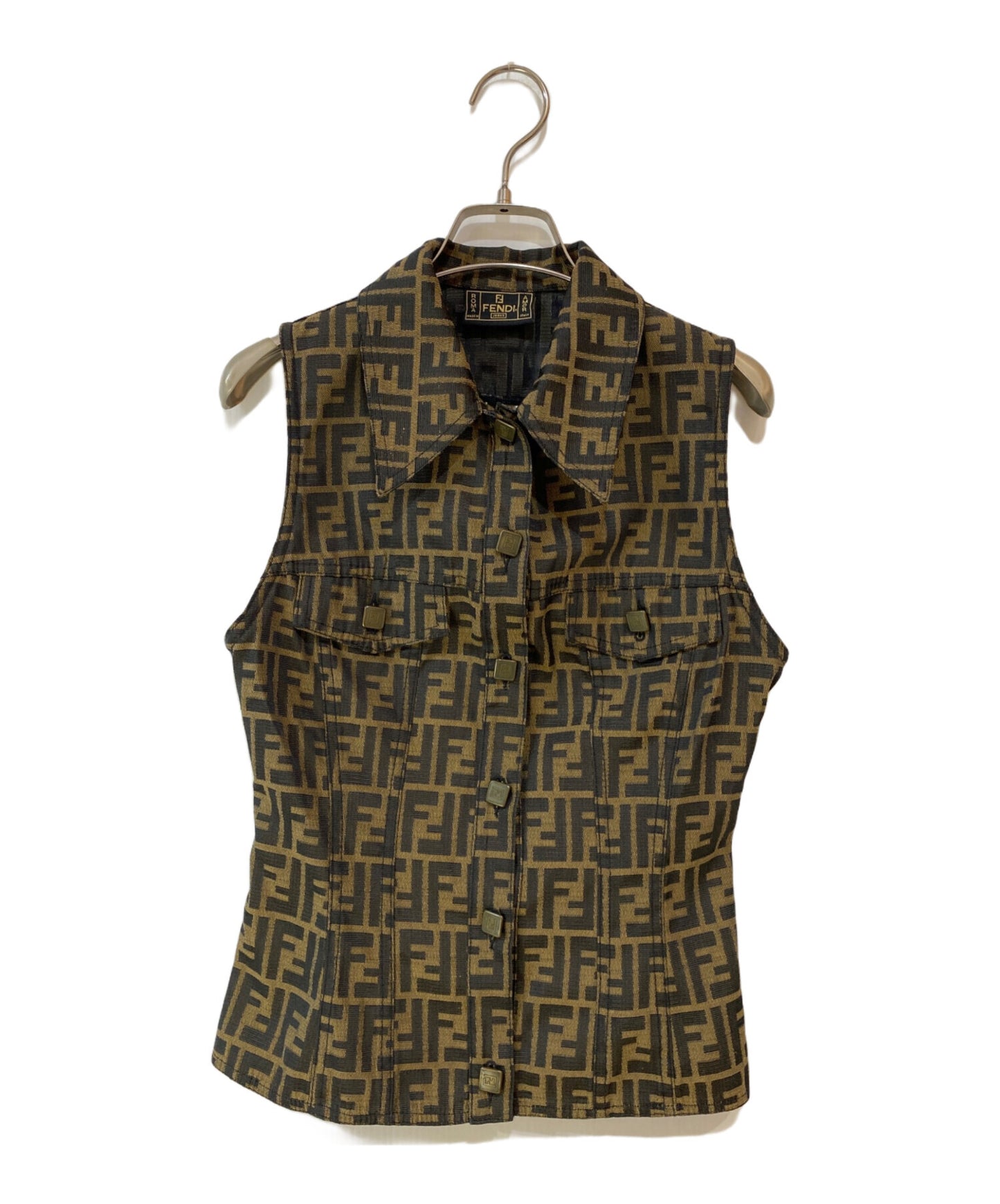 [Pre-owned] FENDI Zucca-Print Vest