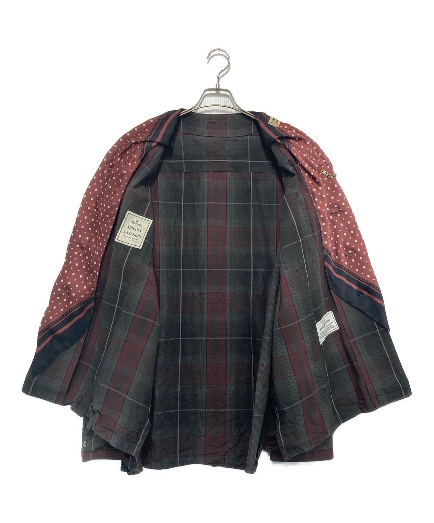 [Pre-owned] Maison MIHARA YASUHIRO Scarf Detail Check Docking Shirt A08SH071