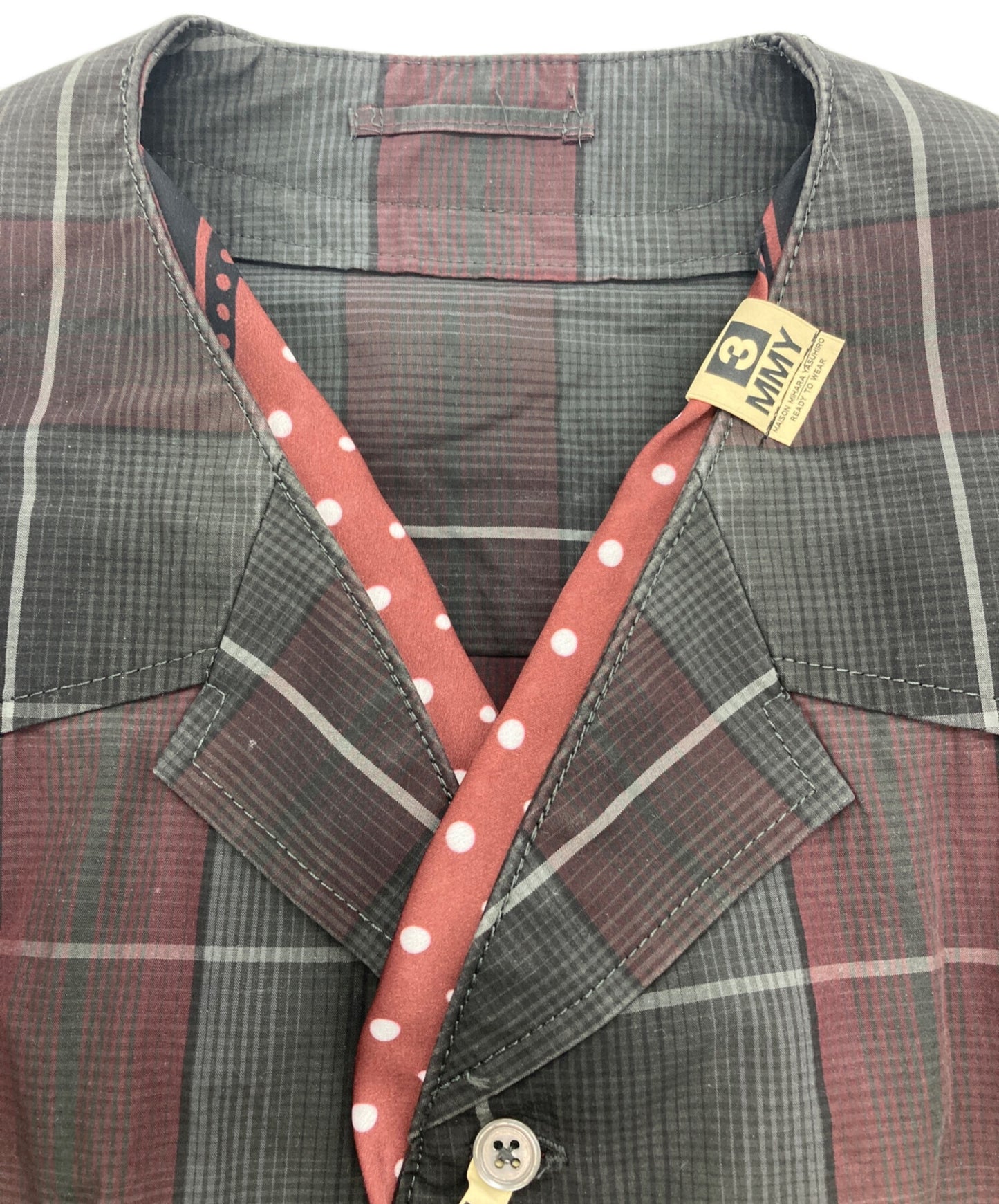 [Pre-owned] Maison MIHARA YASUHIRO Scarf Detail Check Docking Shirt A08SH071