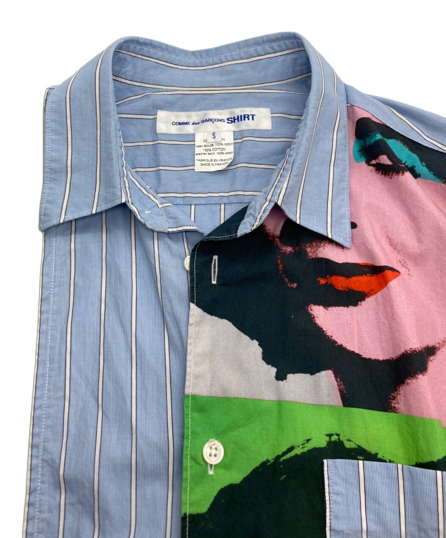 [Pre-owned] COMME des GARCONS SHIRT Patchwork Print Shirt FM-B014