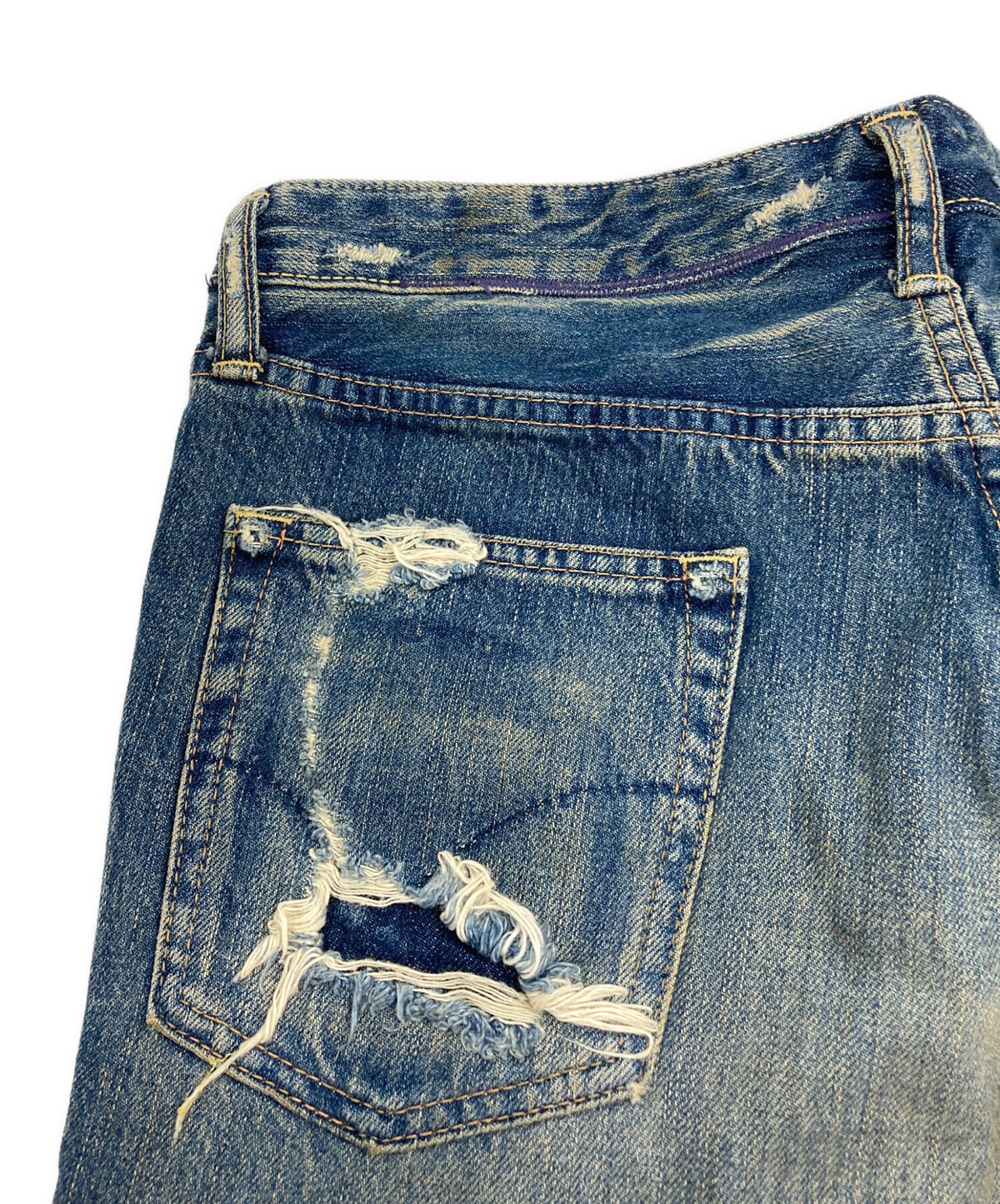 [Pre-owned] Hysteric Glamour Distressed Studded Denim Pants 4AP-1802