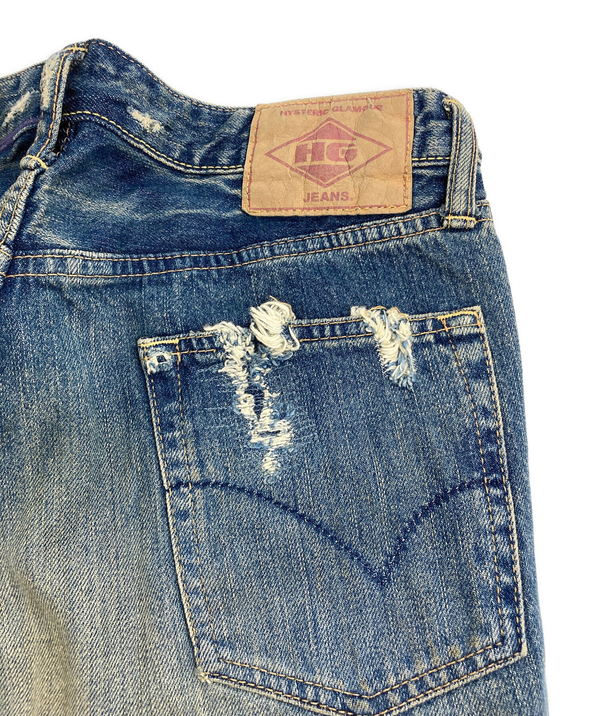 [Pre-owned] Hysteric Glamour Distressed Studded Denim Pants 4AP-1802