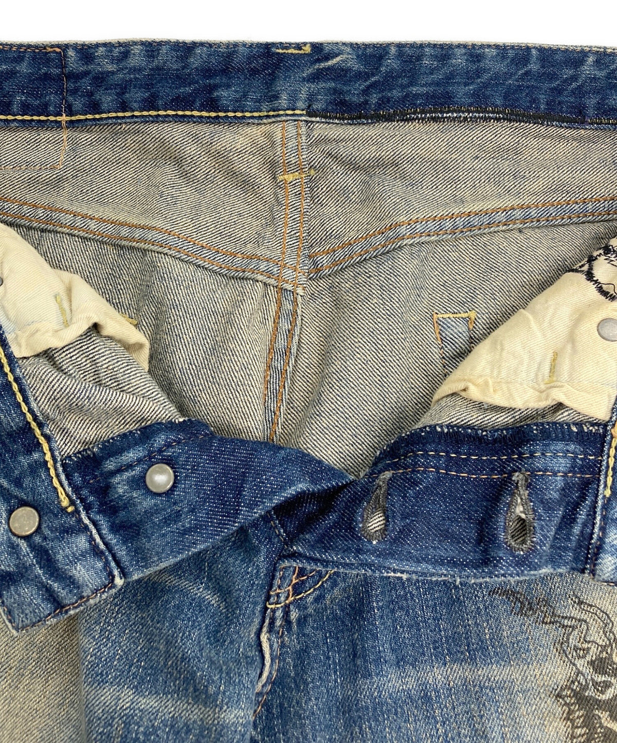 [Pre-owned] Hysteric Glamour Distressed Studded Denim Pants 4AP-1802