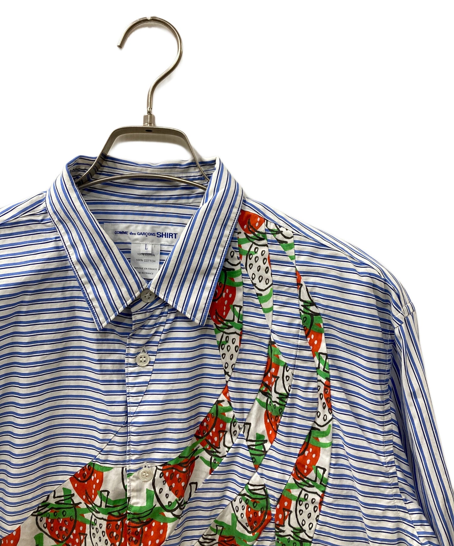 [Pre-owned] COMME des GARCONS SHIRT striped patchwork shirt FK-B005