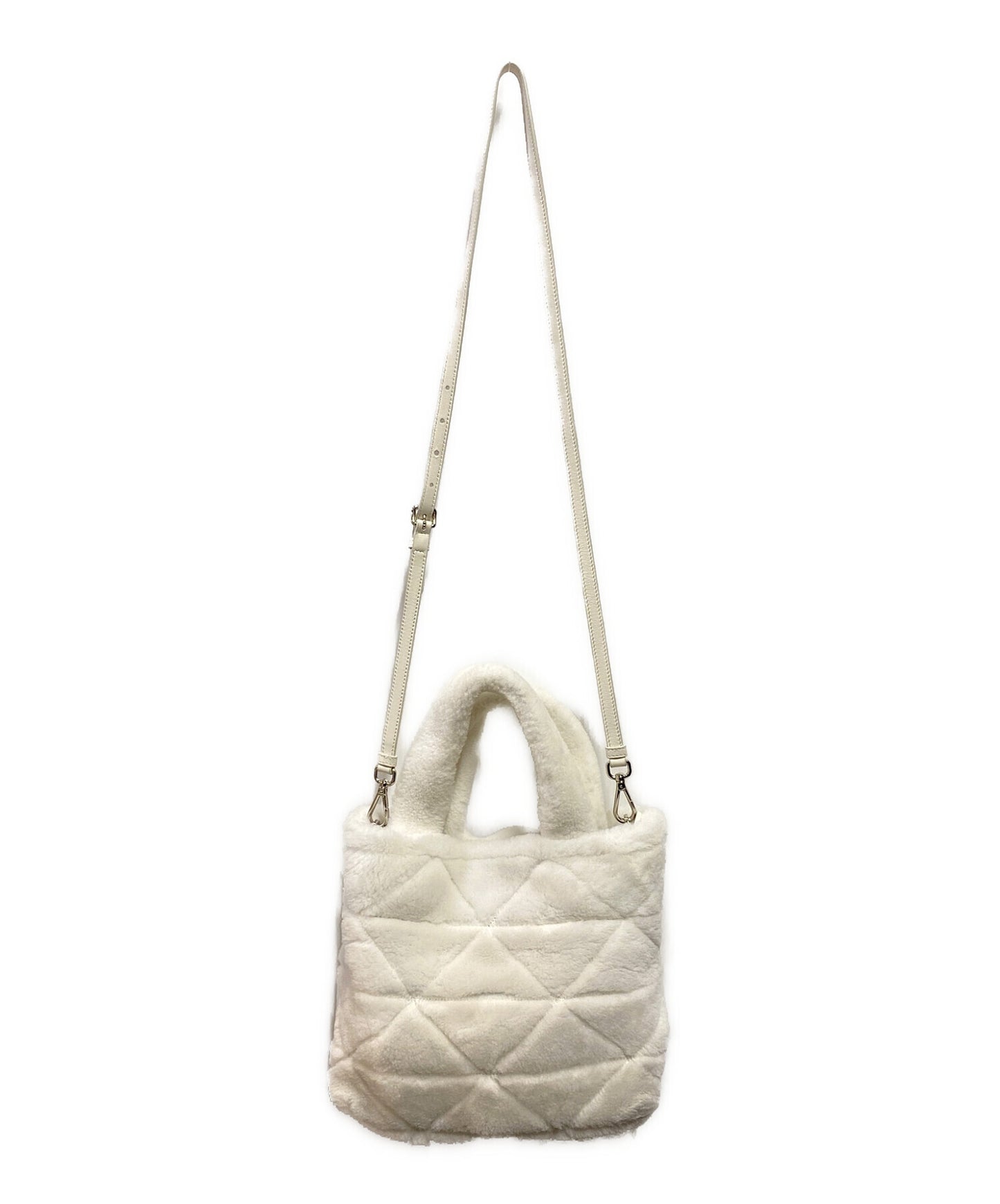 [Pre-owned] PRADA Quilted mouton tote bag with pouch 1BG378