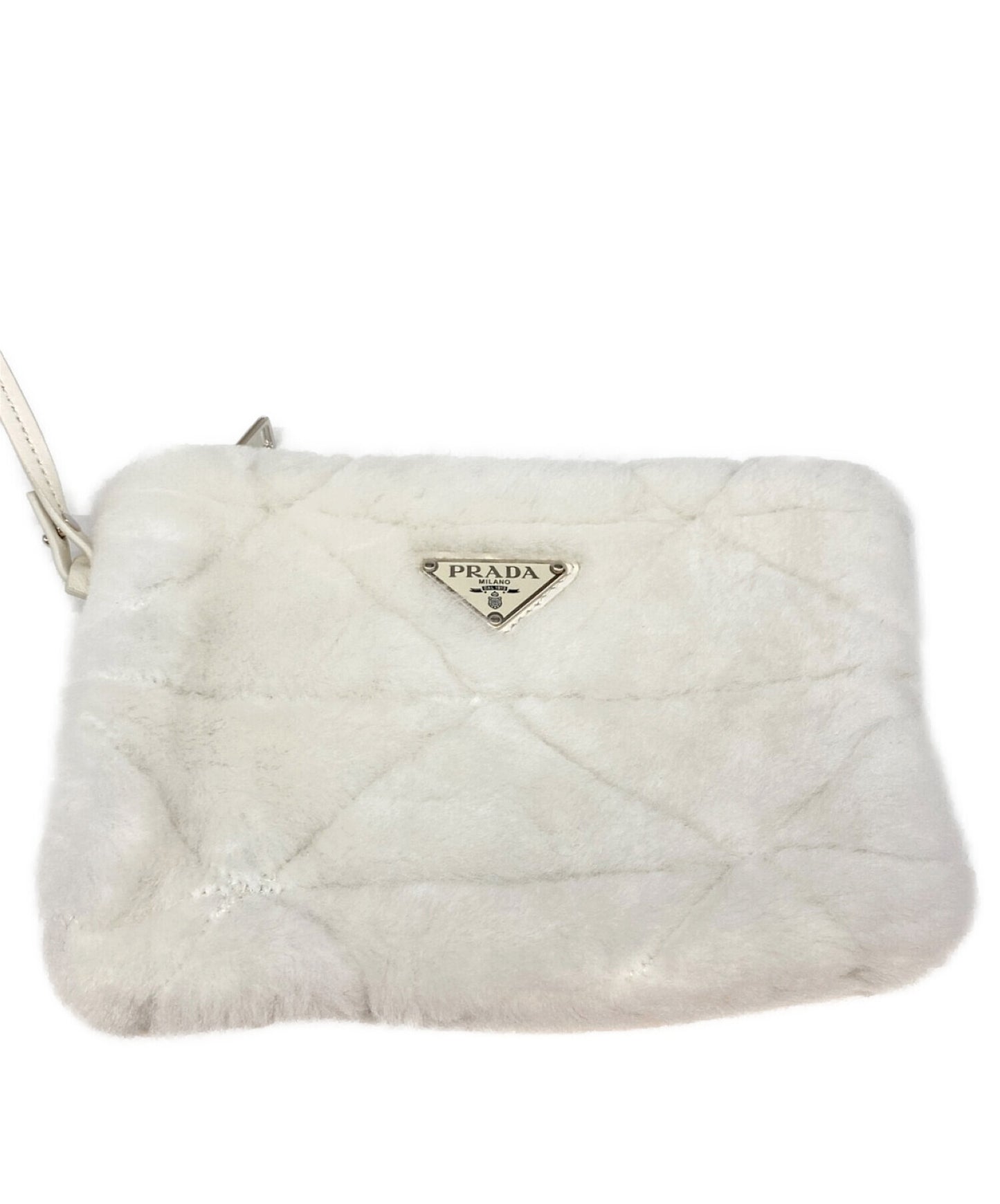 [Pre-owned] PRADA Quilted mouton tote bag with pouch 1BG378