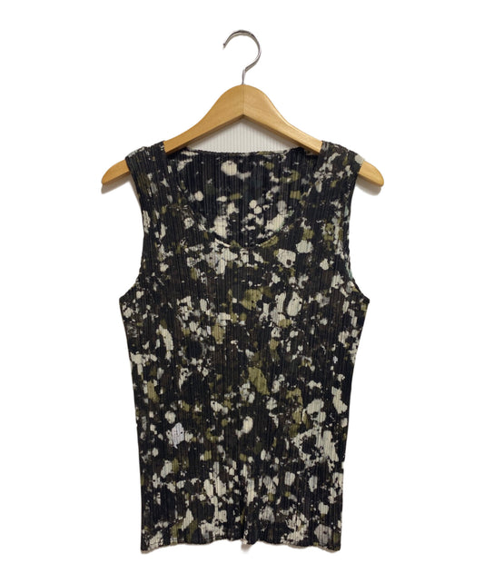 [Pre-owned] PLEATS PLEASE Floral-print pleated sleeveless cut and sewn PP96-JK021