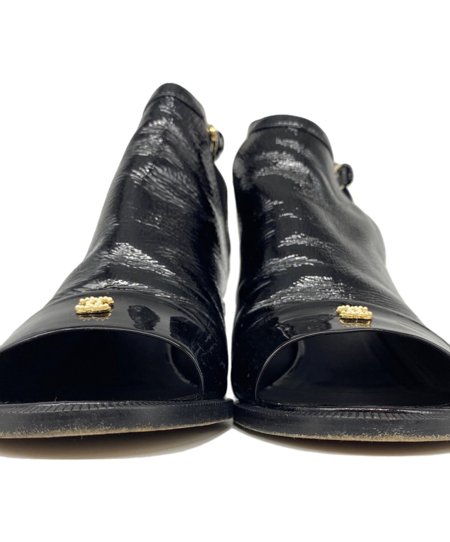 [Pre-owned] CHANEL Patent Leather Open Toe Pumps G31847