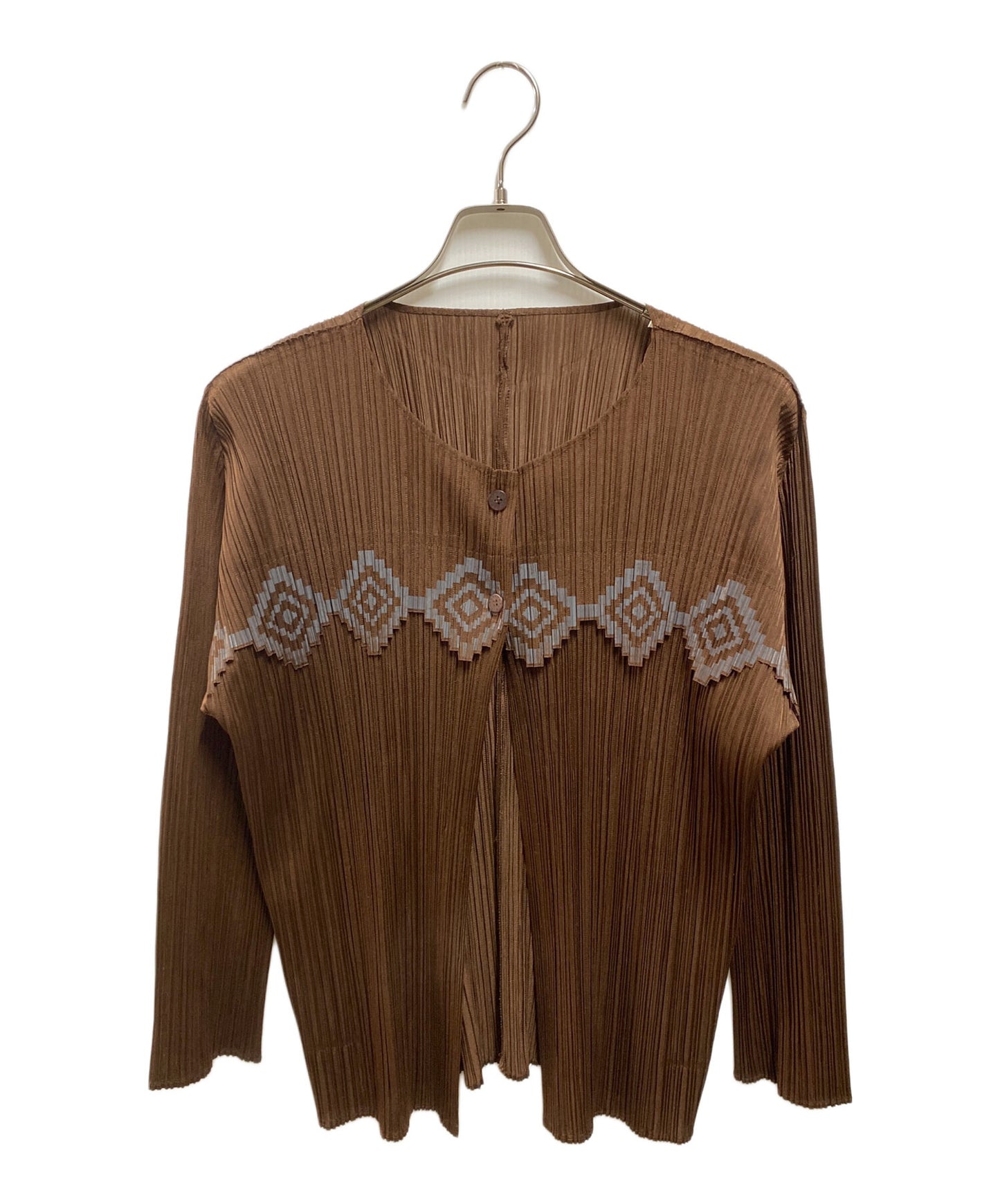 [Pre-owned] PLEATS PLEASE Diamond-shaped print 2B pleated cardigan PP91-J0636