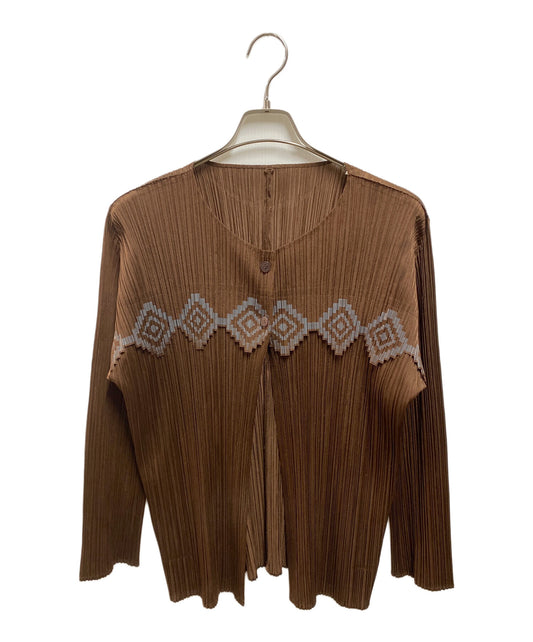 [Pre-owned] PLEATS PLEASE Diamond-shaped print 2B pleated cardigan PP91-J0636