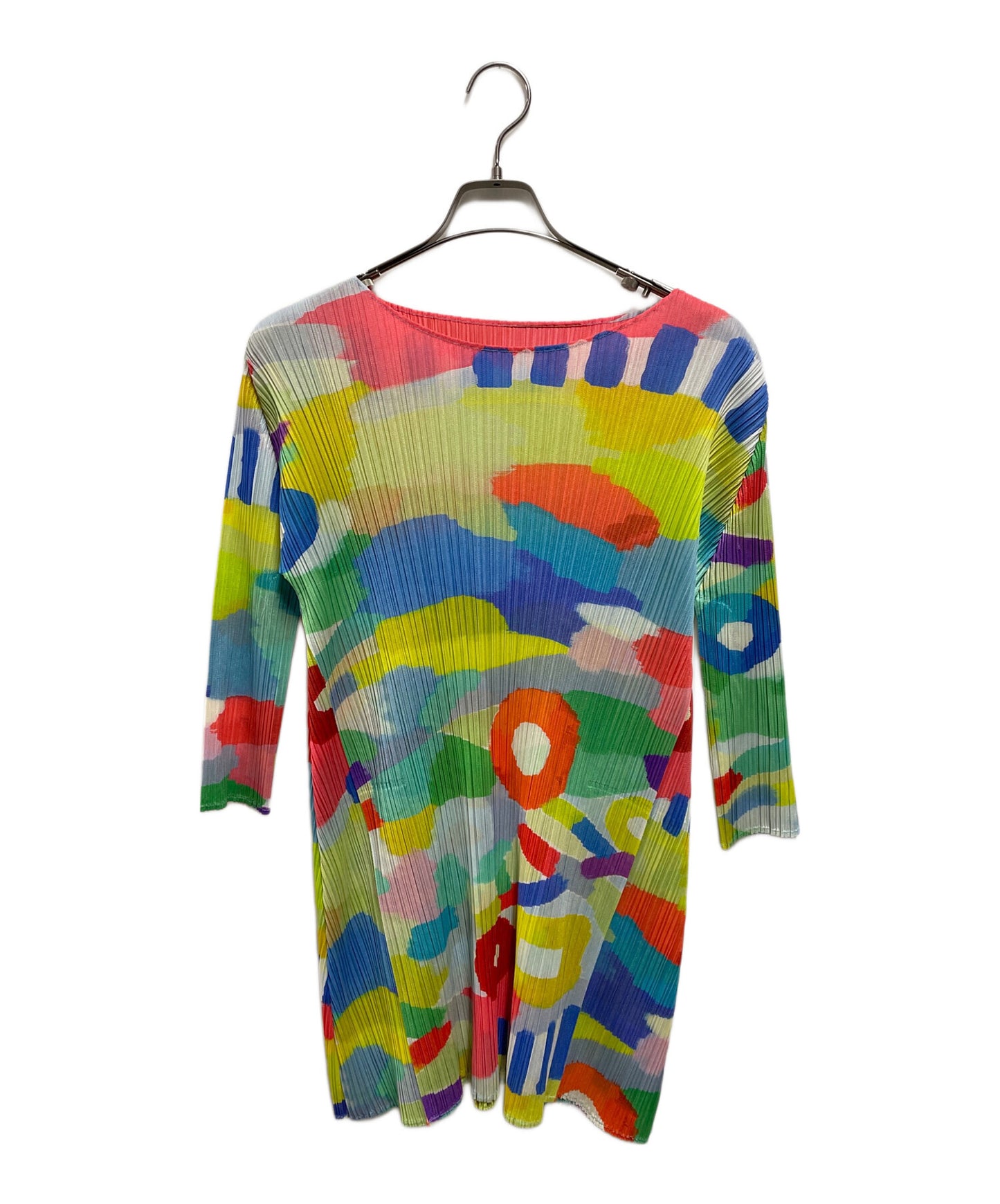 [Pre-owned] PLEATS PLEASE Pleated dress with all-over pattern PP61-JT604