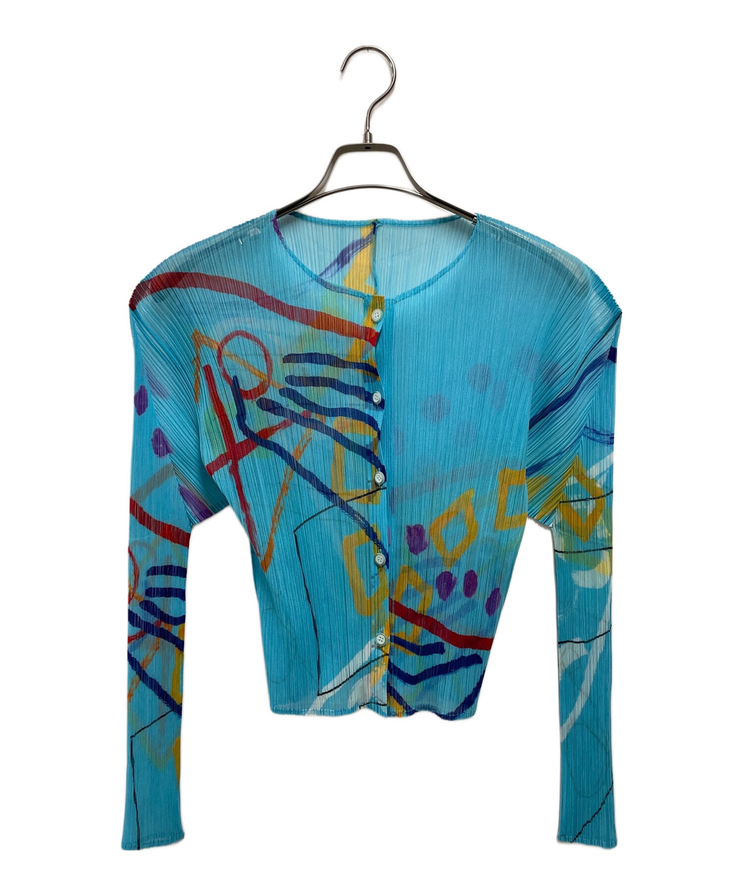 [Pre-owned] PLEATS PLEASE Paint Pattern Pleated Cardigan PP12-JJ425