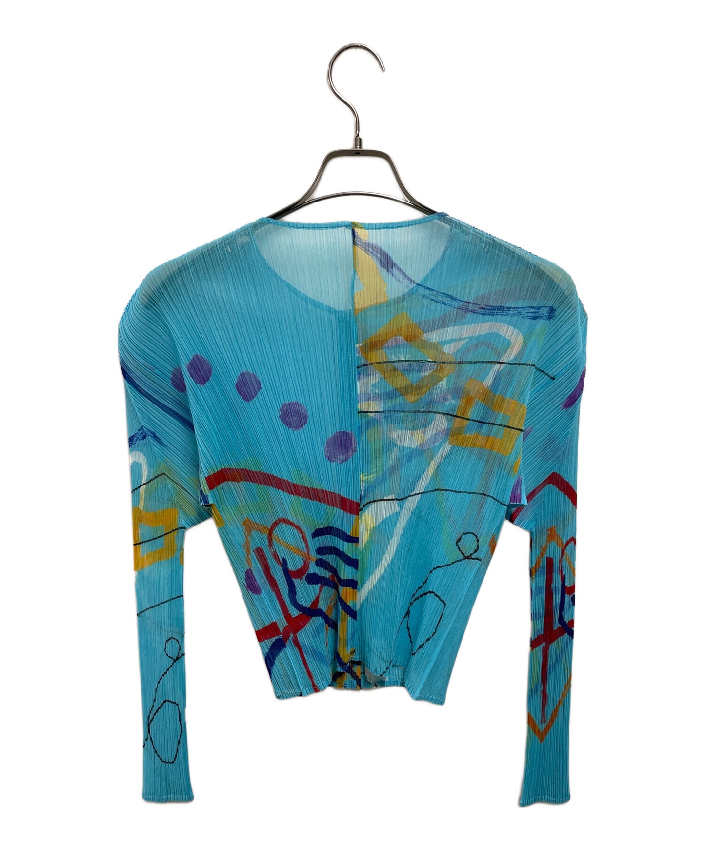 [Pre-owned] PLEATS PLEASE Paint Pattern Pleated Cardigan PP12-JJ425