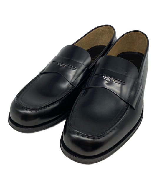 [Pre-owned] PRADA Brushed leather triangle logo loafer 2DB201